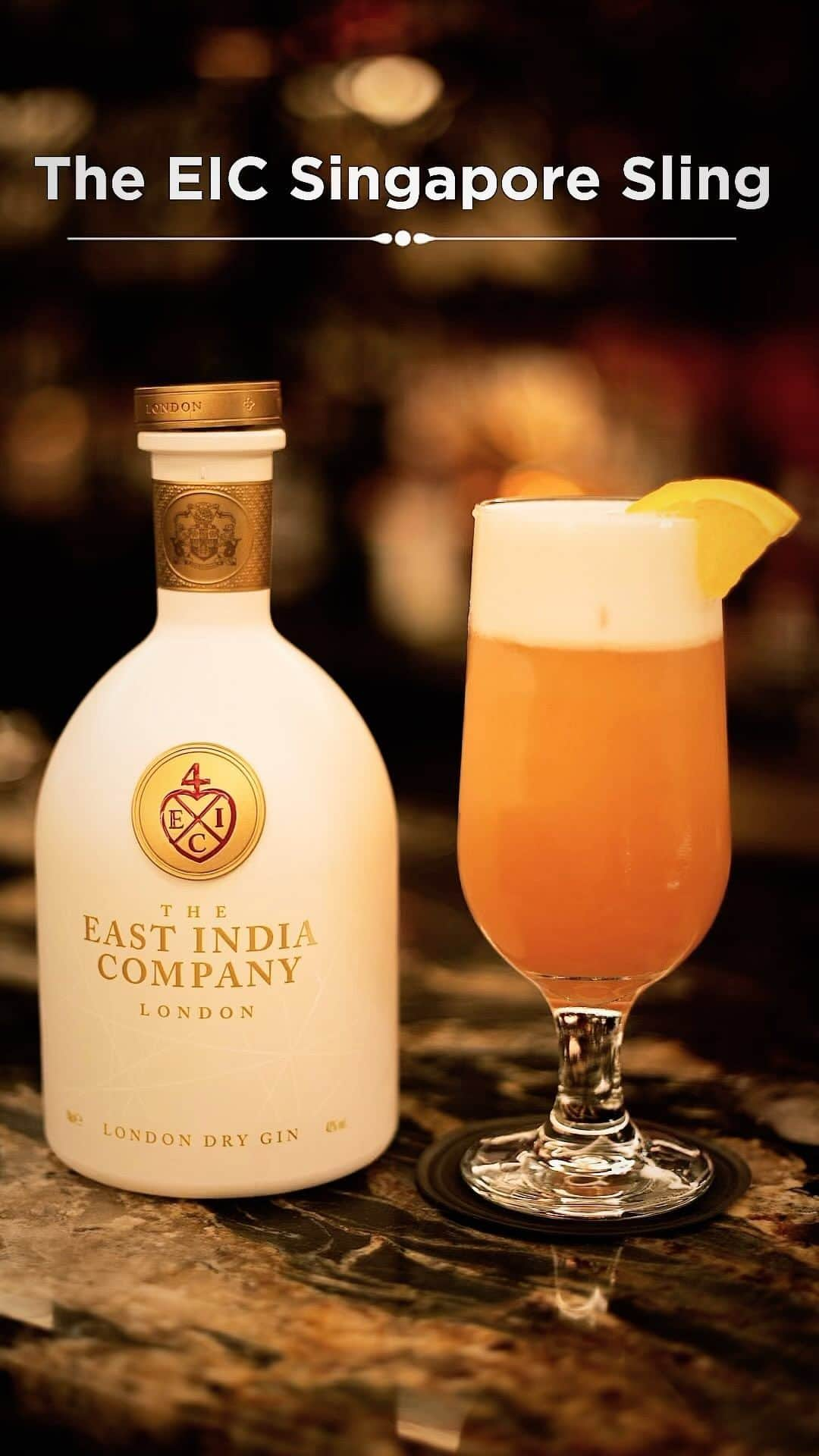 The East India Companyのインスタグラム：「The East India Company’s Singapore Sling 🍹  Ingredients: 25ml East India Co. Gin, 25ml Cointreau, 25ml Cherry brandy, 25ml limejuice, 10ml Grenadine syrup and 50ml pineapple juice, splash of Angostura bitters.  Add all the ingredients above into a shaker. Add ice and shake. When cold, pour into glass. Garnish with a slice of orange.   #theeastindiacompany #cocktail #cocktails #cocktailreels #cocktailrecipes #singaporesling #gin #cocktailtime」