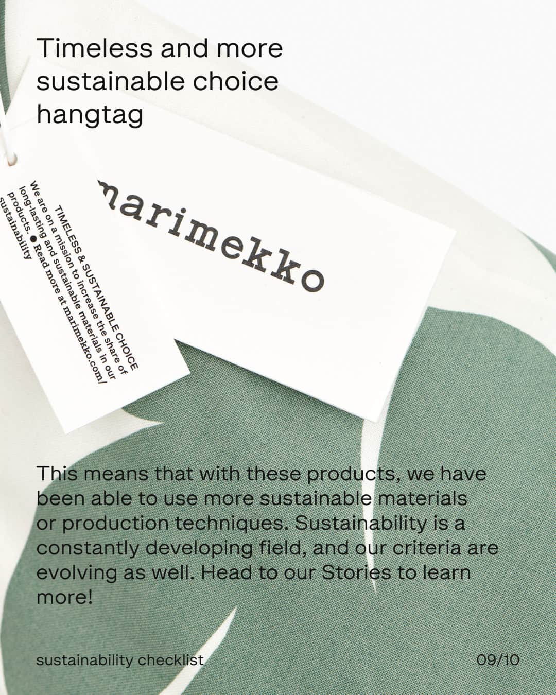 マリメッコさんのインスタグラム写真 - (マリメッコInstagram)「It’s time to unveil the spring/summer ’23 sustainability highlights. Swipe left to see how our efforts to create a more sustainable Marimekko are progressing.  Explore our SS23 collection and learn more about our sustainability strategy at marimekko.com – link in bio. #marimekko #ss23」4月20日 17時01分 - marimekko