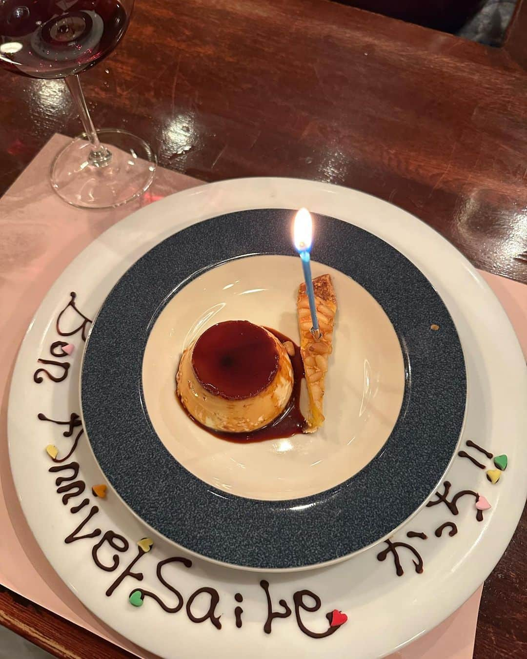 井深克彦のインスタグラム：「. ビストロミカミで お祝いしてもらいました🍮  美味しかった🥺 𝐓𝐡𝐚𝐧𝐤 𝐲𝐨𝐮♥︎  #好きな食べ物 #プリン #ポテト #すき焼き #北京ダック #からすみ #ゆでたまご #生クリーム  #嫌いな食べ物 #パクチー #セロリ #春菊 #鶏肉の一部 #シュークリームの皮」