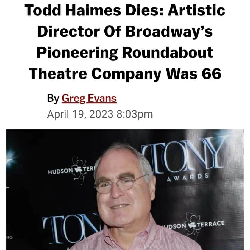 チャド・コールマンのインスタグラム：「#toddhaimes @roundaboutnyc #TheRoundaboutTheater #RIPLegend. Thank you for all the amazing theater you produced! Your contribution to the American Theater will resound forever in New York and around the world! #standingovation #Forever #Broadway @LaChanze @reneeelisegoldsberry  @ChuckCooper @krandolphsmith @rdriley @rubensantiagohudson @jeromeprestonbates @keithjosef @silverthroat @cherimagid @lynnnottage @jadekingcarroll @danielbreaker @officialkatewhoriskey @danaigurira @samuelljackson @zz_nyc @daviddeblinger @thisissharonwashington @kingofbingo @omarjdorsey @anthonymackie @thisisamyryan @bryancranston @jamiehector」