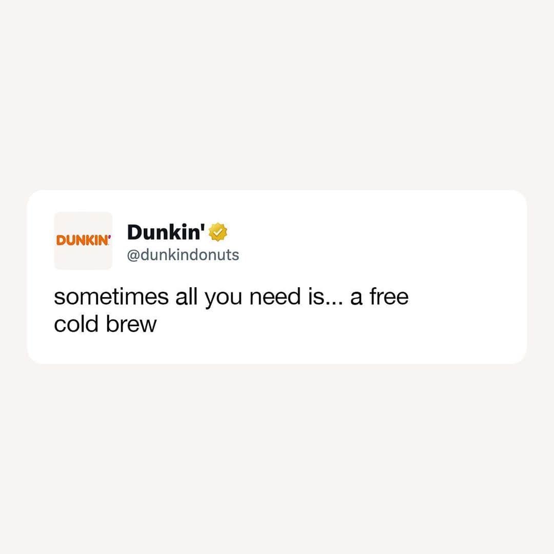 ダンキンドーナツさんのインスタグラム写真 - (ダンキンドーナツInstagram)「good morning cold brew lovers, it’s national cold brew day!   *Dunkin Rewards Members get a free medium cold brew with any purchase today only. Must activate the offer in the app.」4月20日 19時40分 - dunkin