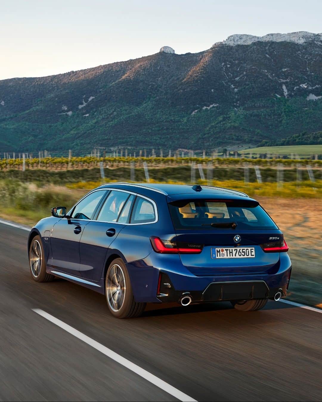 BMWのインスタグラム：「Good things come in threes. The BMW 3 Series Touring Plug-in Hybrid.  #THE3 #3Series #BMW __ BMW 330e xDrive Touring: Combined fuel consumption, weighted: 2.1–1.6 l/100 km. Combined power consumption, weighted: 27.1–22.4 kWh/100 km. Combined CO2 emissions, weighted: 48–35 g/km. All data according to WLTP.  Further info: www.bmw.com/disclaimer」