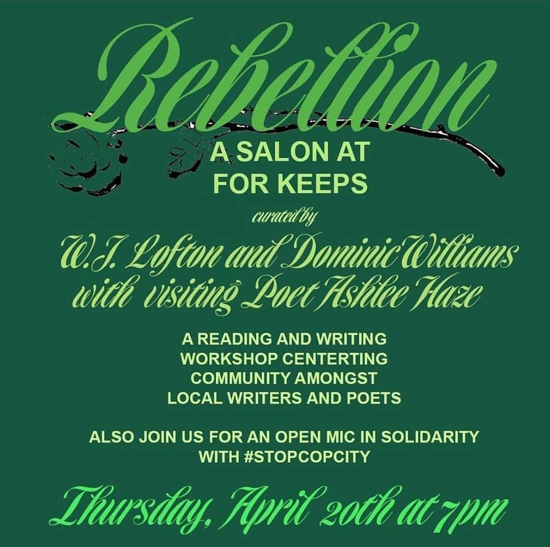 アシュリー・ヘイズのインスタグラム：「🌳It’s four twenty and I’m excited to be cultivating poems with @mrjamespoetry and @forkeepsbooks Join me tonight for a mini workshop centered on elevating our lived experiences and dreaming of an Afro future where liberation is the standard. 💨 #atlanta #poets」