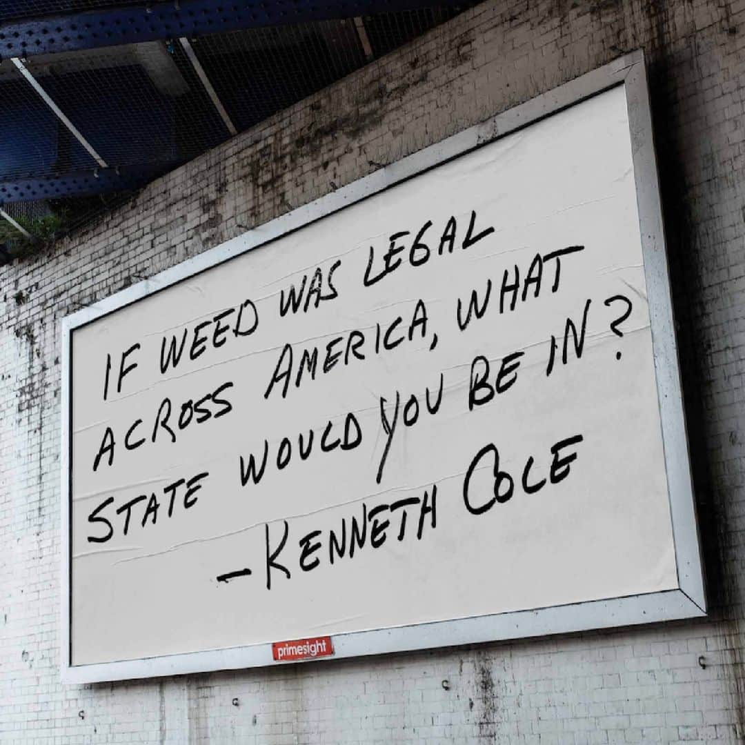 ケネスコールのインスタグラム：「Comment below to let us know what state you’d be in? (Probably a higher one, right?) #420 #KennethCole」