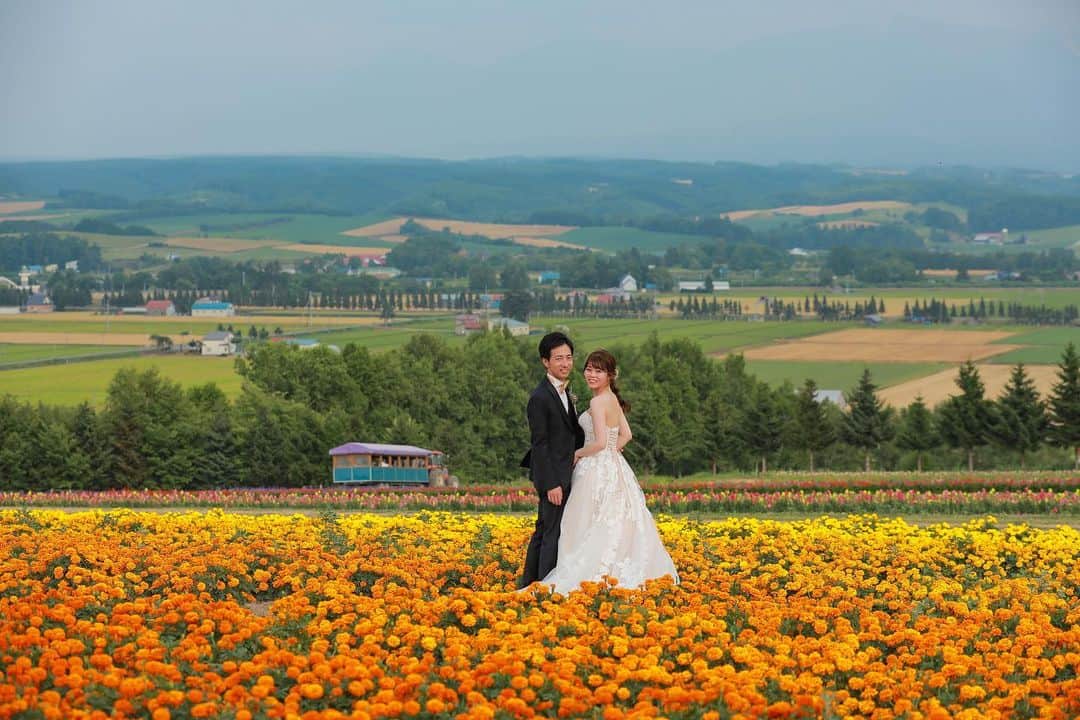 STUDIO SOLAのインスタグラム：「⁡ 【北海道の大自然で最高のフォトウェディング🌸】  何種類もある花畑でのロケーションは圧巻です✨ フラワーランドで思い出に残る撮影しませんか！？ 6月・8月絶賛受付中😀  毎年大好評の 北海道スタジオSOLAが 2023年は6月〜10月で期間限定OPEN☀️  ⁡ 詳しくは最寄りの店舗までお電話またはメールにて お気軽にお問い合わせ下さい✨ ⁡ お問い合わせはお早めに♫ ⁡ ⁡ デコルテ公式アカウント ▷▷ @decollte_weddingphoto ⁡ スタジオアクアSOLA ▷▷ @studiosola_hokkaido  ⁡ ⁡ #d_weddingphoto #デコルテフォト #スタジオソラ #美瑛前撮り　 #スタジオSOLA #北海道ウェディング　 #撮る結婚式 #ウェディング #ウェディングフォト #フォトウェディング #道産子花嫁　 #札幌花嫁 #プレ花嫁 #卒花嫁　 #関東花嫁 #リゾートウェディングフォト #花嫁準備 #前撮り #後撮り #結婚式 #結婚式準備  #ヘアメイク #洋装前撮り #和装前撮り #ドレス試着 #北海道前撮り  #ウェディングフェア #プレ花嫁さんと繋がりたい #全国のプレ花嫁さんと繋がりたい #日本中のプレ花嫁さんと繋がりたい」