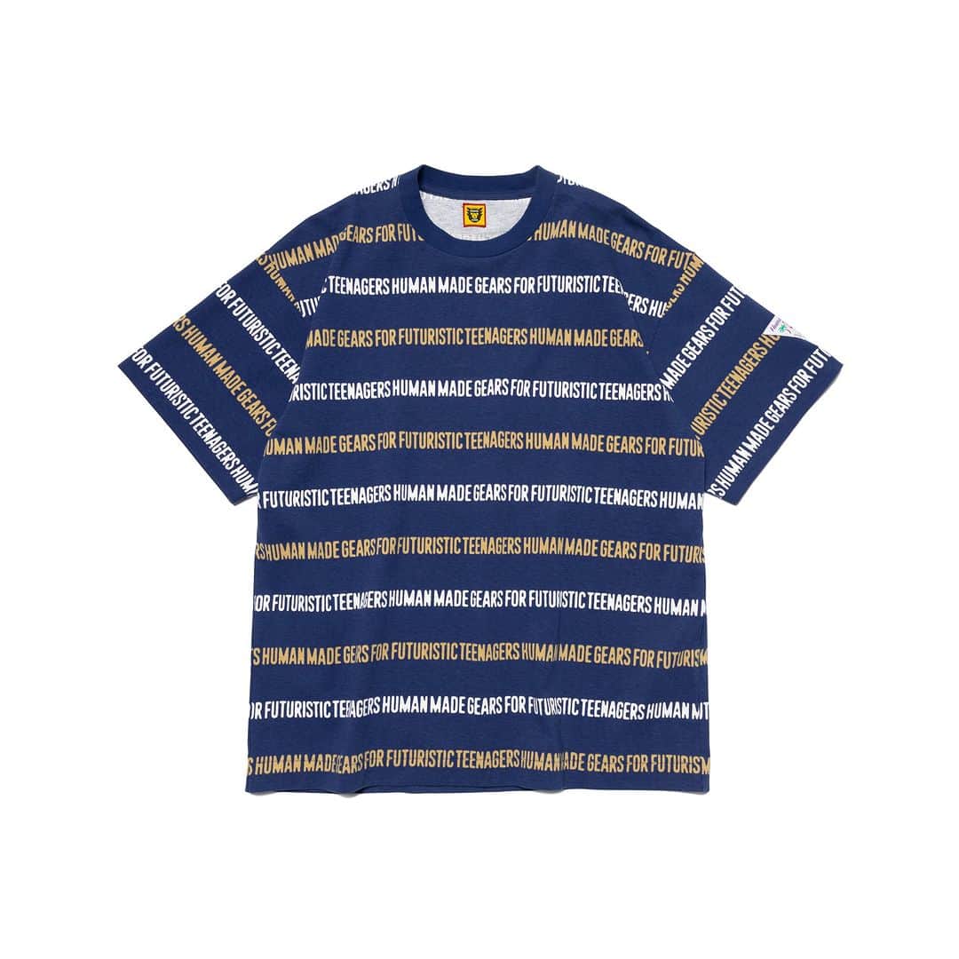 HUMAN MADEさんのインスタグラム写真 - (HUMAN MADEInstagram)「"HM STRIPED T-SHIRT" is available at 22nd April 11:00am (JST) at Human Made stores mentioned below  4月22日AM11時より、"HM STRIPED T-SHIRT” が HUMAN MADE のオンラインストア並びに下記の直営店舗にて発売となります。  [取り扱い直営店舗 - Available at these Human Made stores] ■ HUMAN MADE ONLINE STORE ■ HUMAN MADE OFFLINE STORE ■ HUMAN MADE HARAJUKU ■ HUMAN MADE SHIBUYA PARCO ■ HUMAN MADE 1928 ■ HUMAN MADE SHINSAIBASHI PARCO  *在庫状況は各店舗までお問い合わせください。 *Please contact each store for stock status.  テキストグラフィックを総柄で落とし込んだボーダーTシャツ。身幅広めに仕立てたボックスシルエットが特徴です。  Border T-shirt with a wide, boxy silhouette and text-based pattern.」4月21日 11時03分 - humanmade