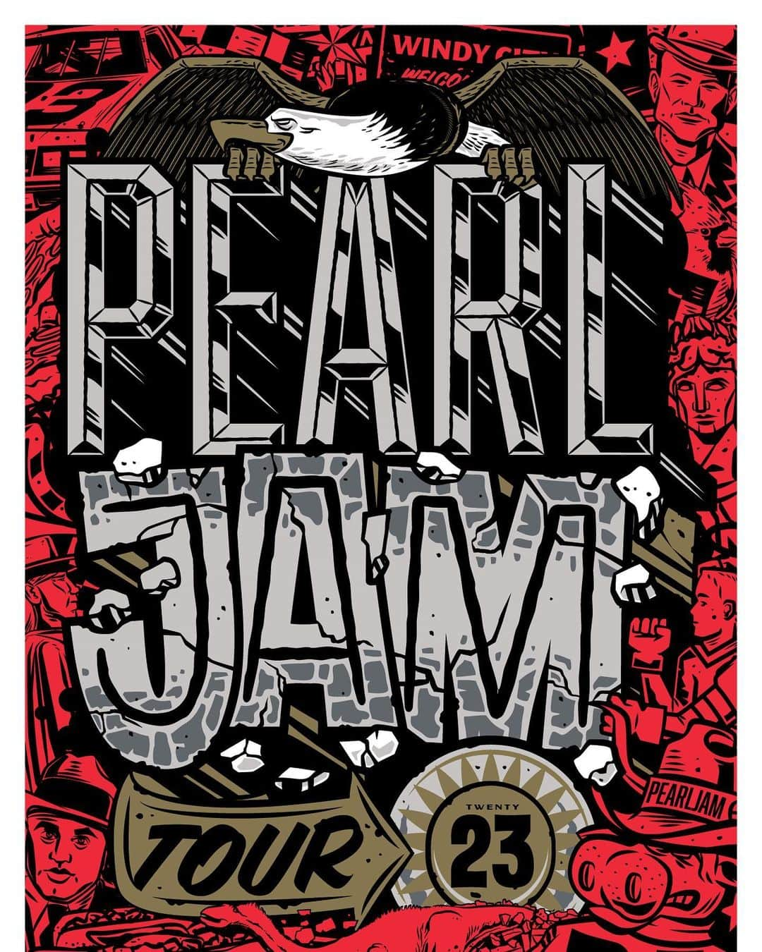 パール・ジャムさんのインスタグラム写真 - (パール・ジャムInstagram)「To kick off the 2023 US tour announcement, Pearl Jam's Ten Club is offering a limited edition poster to commemorate the upcoming shows. This item is available to Ten Club members only. Sale ends Sunday, April 23rd. Get yours now at the link in bio.  Artist: @travispriceillustration」4月21日 4時03分 - pearljam