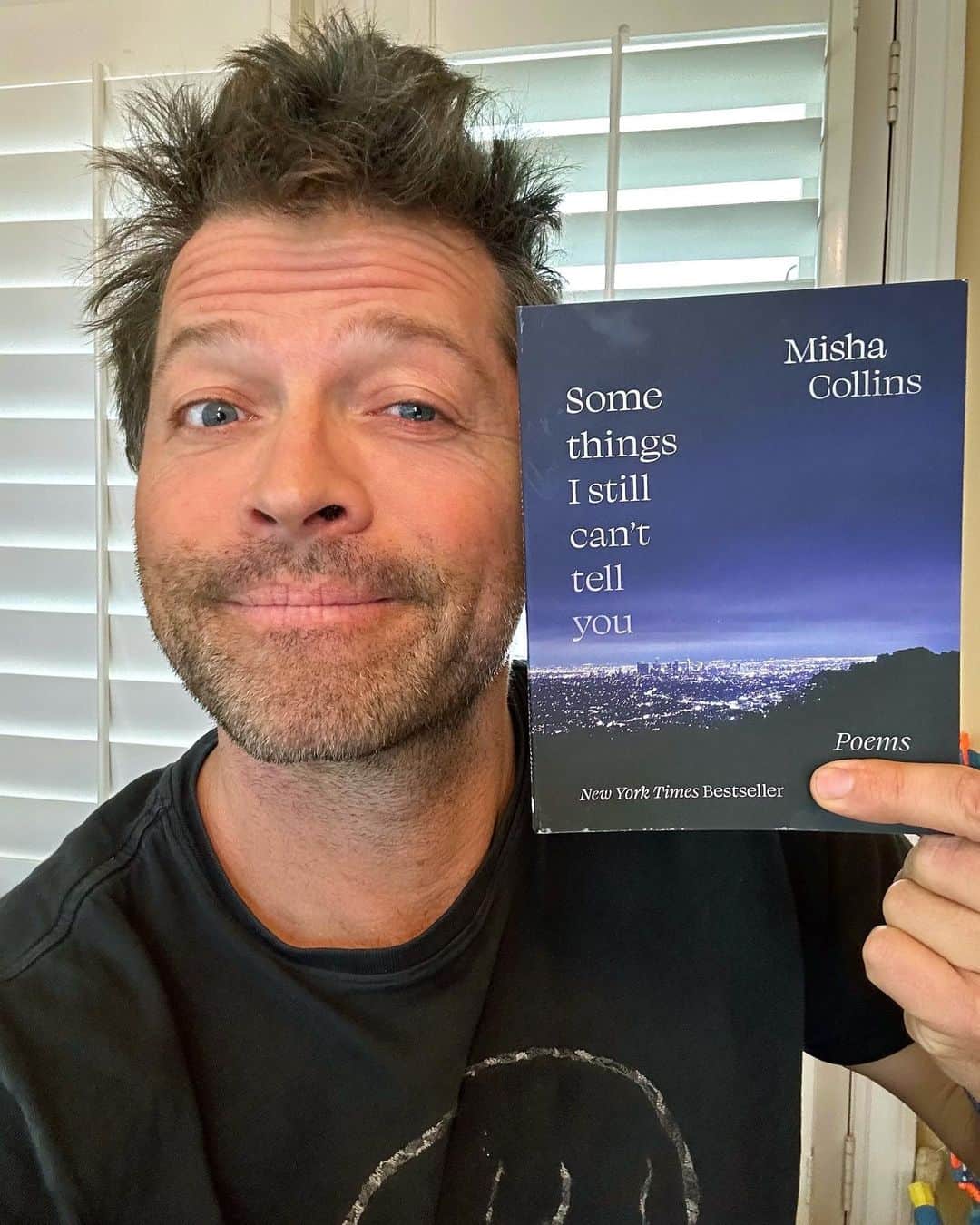 ミーシャ・コリンズのインスタグラム：「I was going to start this post with, “not to brag..” but actually, that would be a lie. So let me begin truthfully:   To brag, the latest printing of my poetry book comes with an important additional line of text on the cover. Read it and weep, y’all!   bit.ly/SomeThingsMC  LINK IN PROFILE  #somethingsistillcanttellyou」