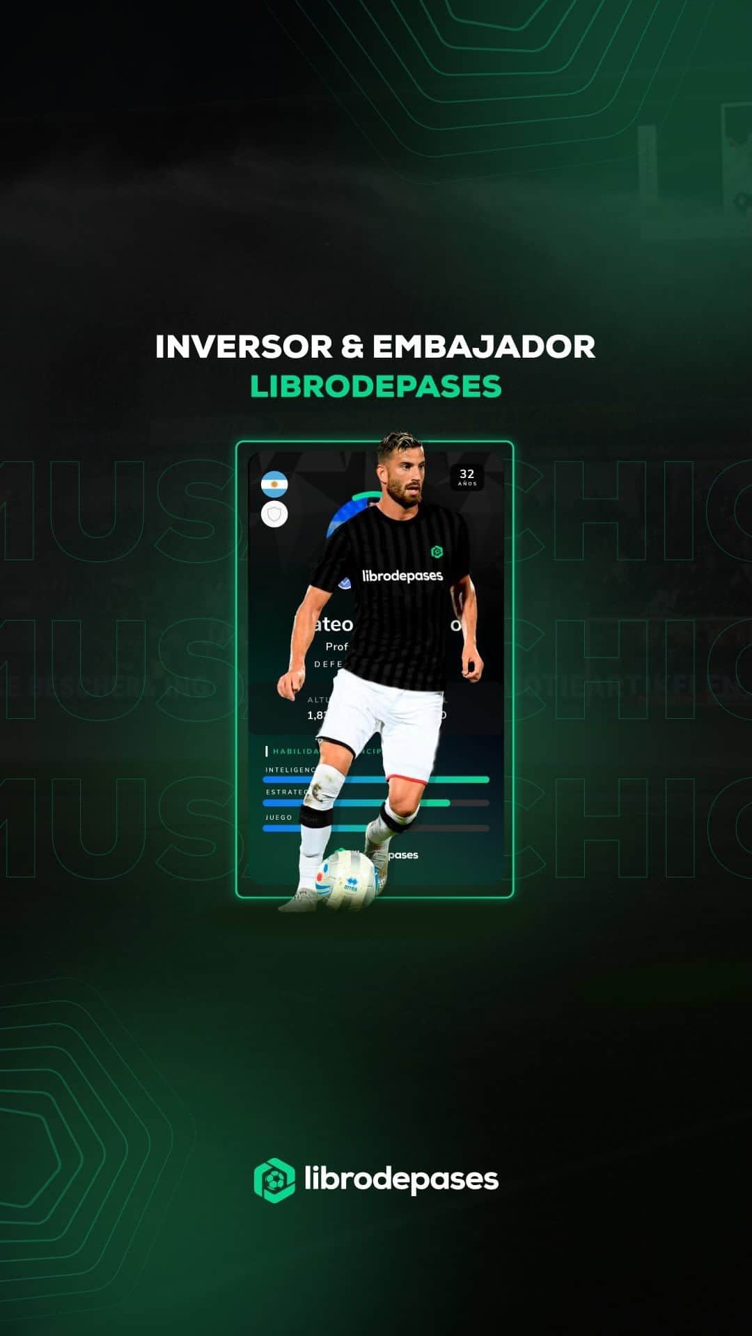 マテオ・ムサッキオのインスタグラム：「Nuevo embajador de LIBRODEPASES: MATEO MUSACCHIO 🇦🇷⚽」