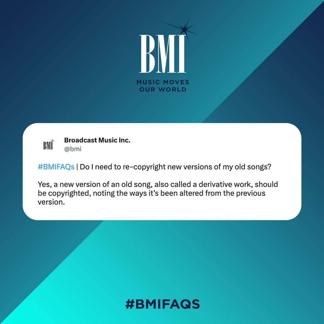 Broadcast Music, Inc.さんのインスタグラム写真 - (Broadcast Music, Inc.Instagram)「Click the ‘FAQ’ link in our bio for more information and to see other frequently asked questions. 🎶💙」4月21日 5時40分 - bmi