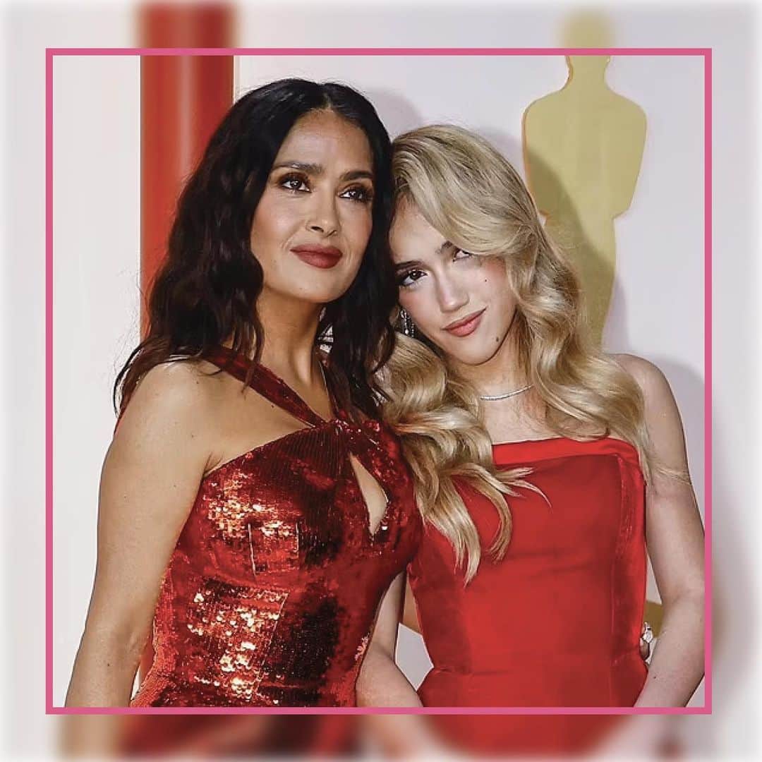 のインスタグラム：「Red never goes out of style! Salma Hayek’s daughter made a fashion statement at the 2023 Oscars by bringing back her mom’s iconic Isaac Mizrahi gown from 1997— a timeless piece that transcends generations. ❤️」