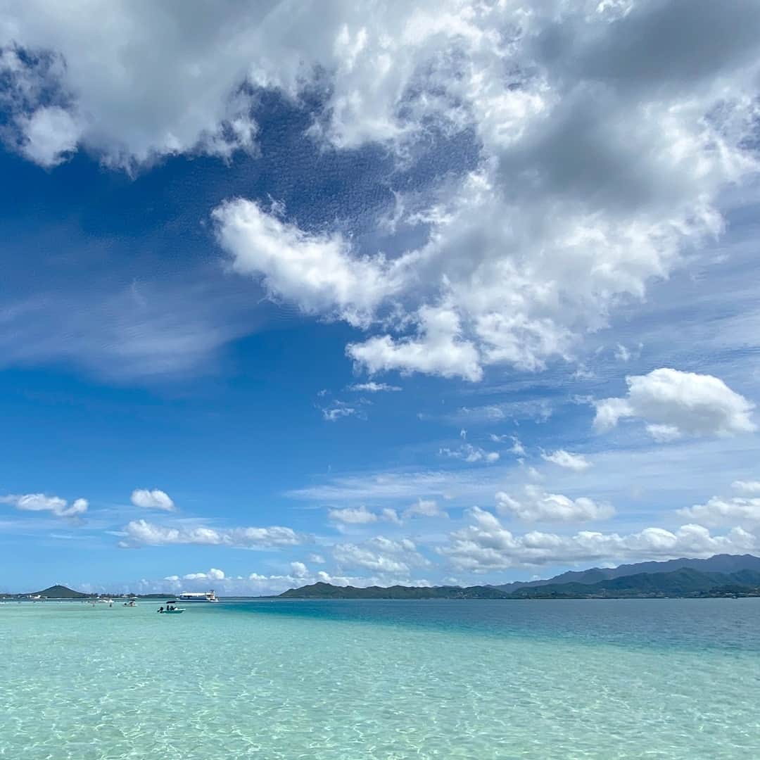 Luxury Cruise by Captain Bruceのインスタグラム：「天国の海日和、というお天気です！⁠ ⁠ 360度絶景に囲まれながら⁠ 浮き輪に乗ってプカプカと過ごしたいな☺️⁠ ⁠ ⁠ #キャプテンブルース🔹⚓🔹 #天国の海ツアー #天国の海  #ハワイ #ハワイの自然  #カネオヘサンドバー #oahu ⁠#kaneohesandbar #hawaii　#hawaiinature #captainbrucehawaii」