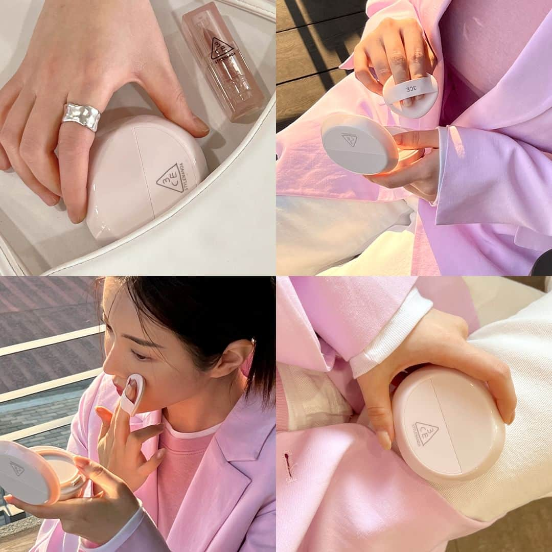 Official STYLENANDAのインスタグラム：「핑크 컬러의 산뜻함을 담은 3CE BARE COVER CUSHION 패키지 ✨💗  어떤 메이크업에도 탄탄한 베이스는 필수! 베어커버쿠션과 함께라면 자신 있는 피부 표현이 가능해요.  🔖 #houseof3ce @houseof3ce 를 태그해 여러분의 #MOTD 와 #OOTD 를 공유해주세요!  #3CE #3CESTYLENANDA #3CE스타일난다  #3CEBARECOVERCUSHION #3CE베어커버쿠션 #3CECUSHION #3CE쿠션 #OOTD #MOTD」