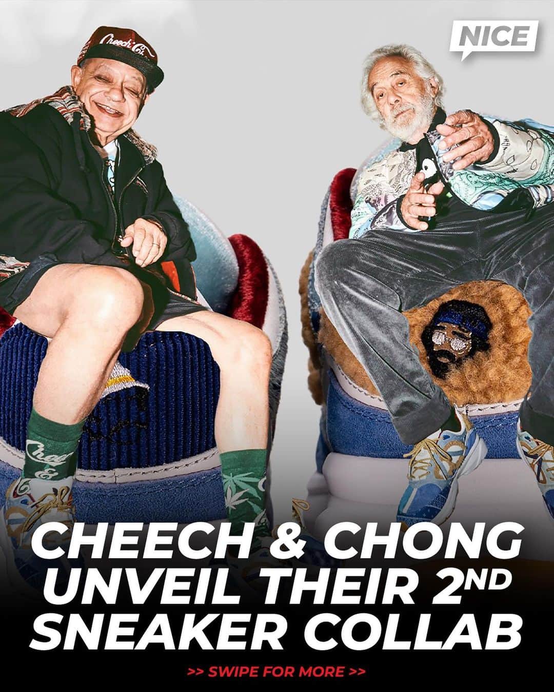 のインスタグラム：「Would it be 4/20 without a new @cheechandchong sneaker unveil? 😂🔥 LINK IN BIO for more info 📲」