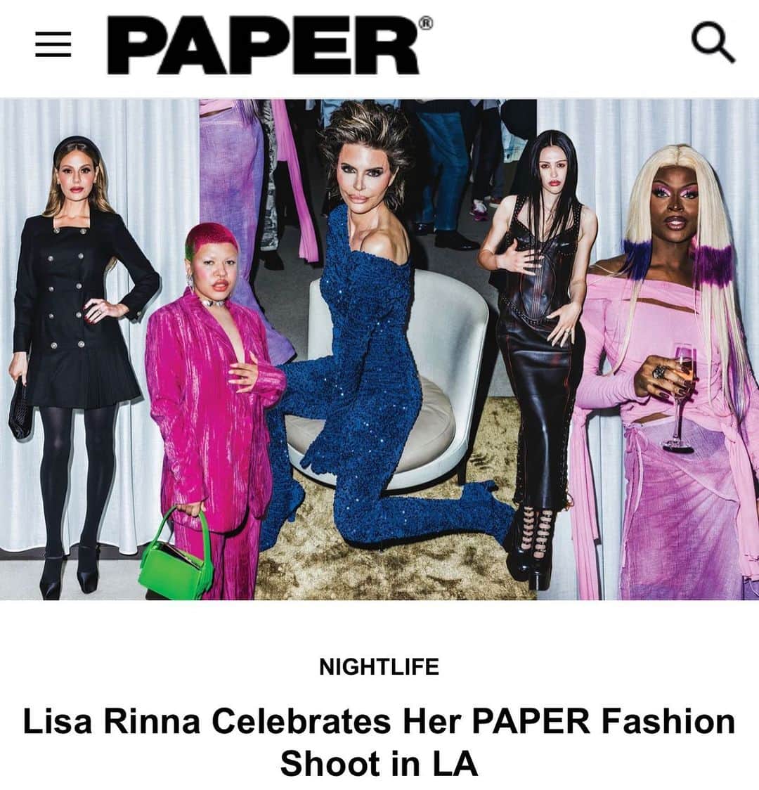 リサ・リナのインスタグラム：「@papermagazine 🤍Nightlife baby 🥳」