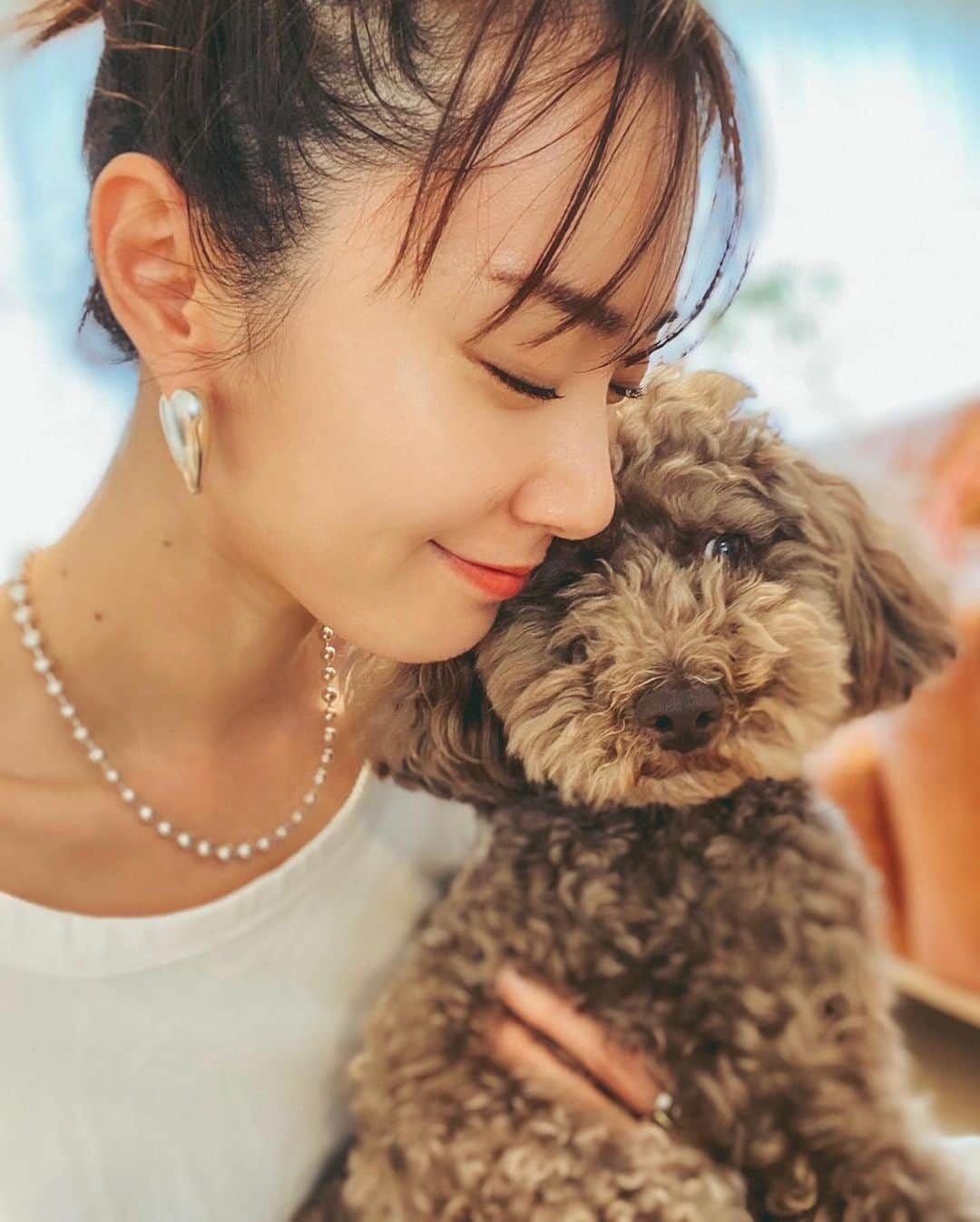 菊井彰子さんのインスタグラム写真 - (菊井彰子Instagram)「気づけばもう今年5歳になるポンスケ🐶 娘の妊娠がわかる1ヶ月前に我が家へお迎えしたんだよなぁ。 妊娠が先にわかっていたらきっと先のことを考えてタイミングじゃないなーと見過ごしていたかもしれない。  それを考えるとゾッとする😭😱  ポンちゃんのいない生活なんぞ考えられないー。  動物から与えてもらえる愛情や癒しって、 人間とはまた全然違うなぁーと。  見返りなく、一生懸命ひたすら愛を伝えてくれる🤣 本当にgiveしかないのよ。尊敬。笑  最近ますますそう感じるよぉー。  妻として母として女性として見習いたいものですwww  大切な家族🐶💓  ありがとうっていう気持ちを日々返していきたいです🙏🥹  長生きしてよぉぉぉ🔥🔥  #犬のいる暮らし  #犬と子供  #トイプードル男の子  #トイプードル部  #トイプードルブラウン男の子」4月21日 9時03分 - yanakiku_kiku