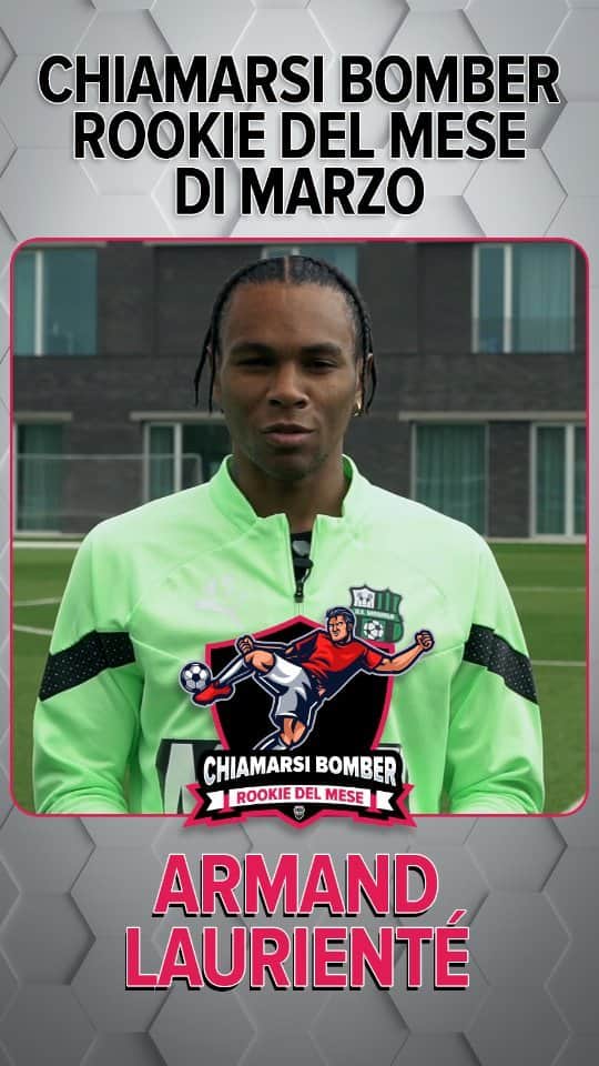 USサッスオーロ・カルチョのインスタグラム：「Lo avete sommerso di amore e voti, eleggendolo Chiamarsi Bomber Rookie del mese di marzo. Ora Armand Laurienté vuole dirvi grazie ❤️🏆  #sassuolo #lauriente」
