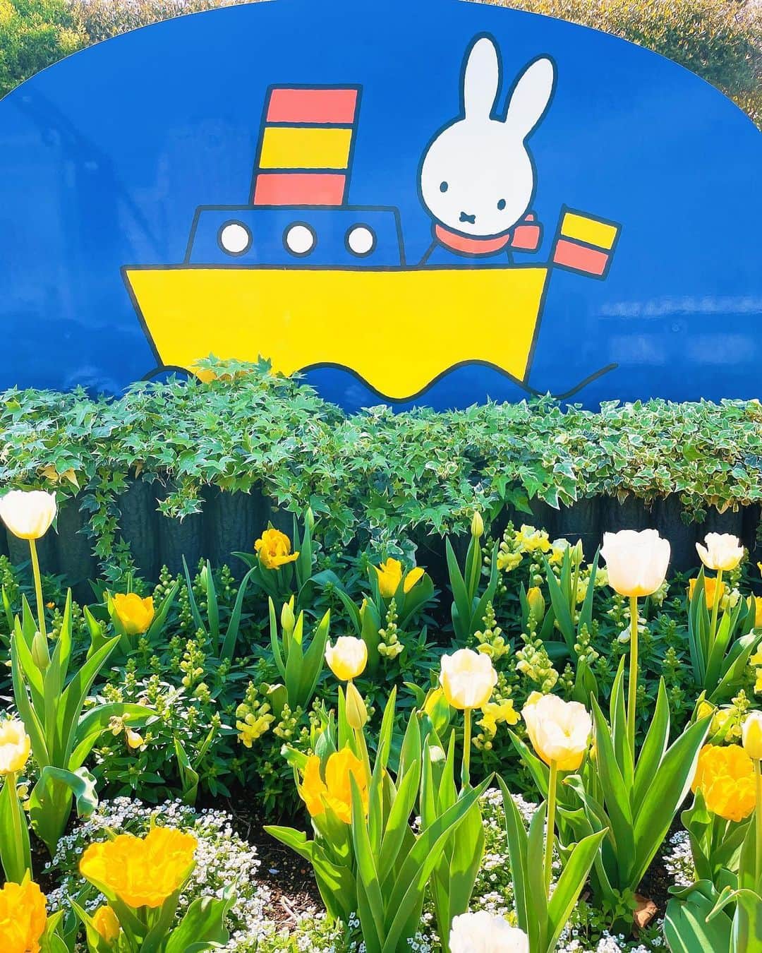 板橋よしえのインスタグラム：「. 娘が小さい頃よく行ったmiffy公園こと東品川海上公園へ🐰🌷🌼🌸」