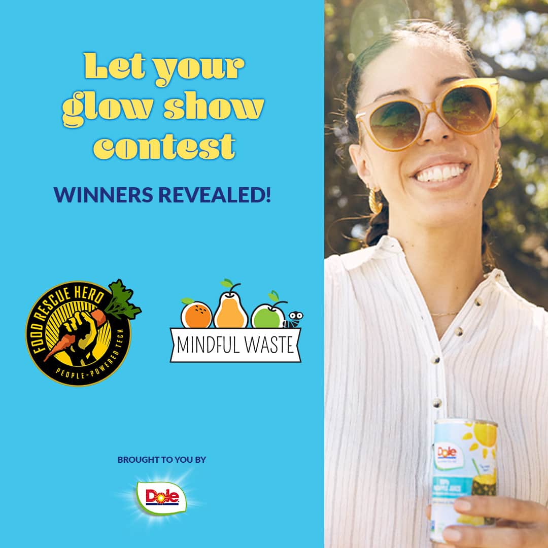 Dole Packaged Foods（ドール）のインスタグラム：「Drumroll please! 🥁Congratulations to Leah Lizarondo, Co-Founder of 412 Food Rescue, the non-profit behind the @foodrescuehero app, and Jennifer Kainz, Co-Founder of @mindfulwaste, for winning our #LetYourGlowShow Contest! Each will receive a $10,000 donation from Dole to support their causes of promoting sustainability and reducing food waste.   We launched this contest in an effort to shine light on two change makers who are truly living the #DolePromise and bettering their communities by working to solve the hunger crisis, fighting for healthy food access, advocating for nutrition education or finding sustainable solutions for our planet by eliminating plastic use, food waste, or reducing their carbon footprint.   Congratulations to all! We’re looking forward to seeing you continue to let your glow show for your community 🍍.」