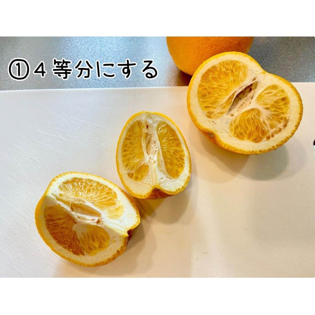 和歌山県食品流通課さんのインスタグラム写真 - (和歌山県食品流通課Instagram)「皆さんはっさくはどう剥かれていますか？  今日は今が旬の「さつき八朔」を用いて、早く簡単に剥ける「ゆら剥き」をご紹介します！  ①まず４等分にします ②次に外皮を器にするため、端と底を切り落とします ③包丁を果肉と外皮の間に入れて、身を切り離します （果物ナイフが便利） ④本をめくるように薄皮を剥がし、身をとります ⑤器に盛って完成です  通常はっさくは12月頃から収穫しますが、この「さつき八朔」は木に成らせたまま越冬・熟成させ、3月～4月に収穫します。由良町を中心に、霜が降りにくい県中南部の温暖な海沿いで栽培されており、春までじっくり熟成させた果実は、ジューシーで糖度が高く、酸味や苦みが抑えられた濃厚な味わいです。  今回は「ゆら剥き」をご紹介しましたが、皮むき器も販売されています。日本一のはっさく産地である和歌山のはっさくをぜひお楽しみください✨️   #さつき八朔  #ゆら剥き  #おいしい健康わかやま  #tasty_healthy_wakayama  #なんて素敵な和歌山なんでしょう  #和歌山県  #wakayama  #insta_wakayama」4月21日 11時39分 - tasty_healthy_wakayama