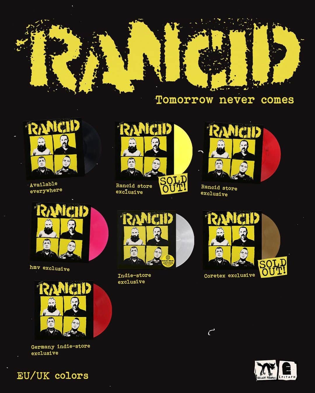 Rancidさんのインスタグラム写真 - (RancidInstagram)「Limited vinyl available for pre-order now at link in bio. Tomorrow Never Comes June 2nd.」4月22日 3時00分 - rancid