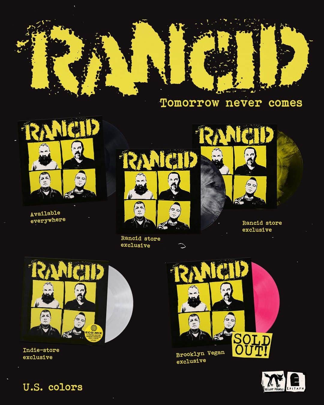 Rancidさんのインスタグラム写真 - (RancidInstagram)「Limited vinyl available for pre-order now at link in bio. Tomorrow Never Comes June 2nd.」4月22日 3時00分 - rancid
