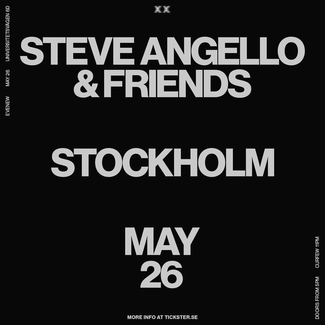 スティーヴ・アンジェロのインスタグラム：「Stockholm! Vi ses den 26e Maj på Evenew! Köp din biljett idag på tickster.se」
