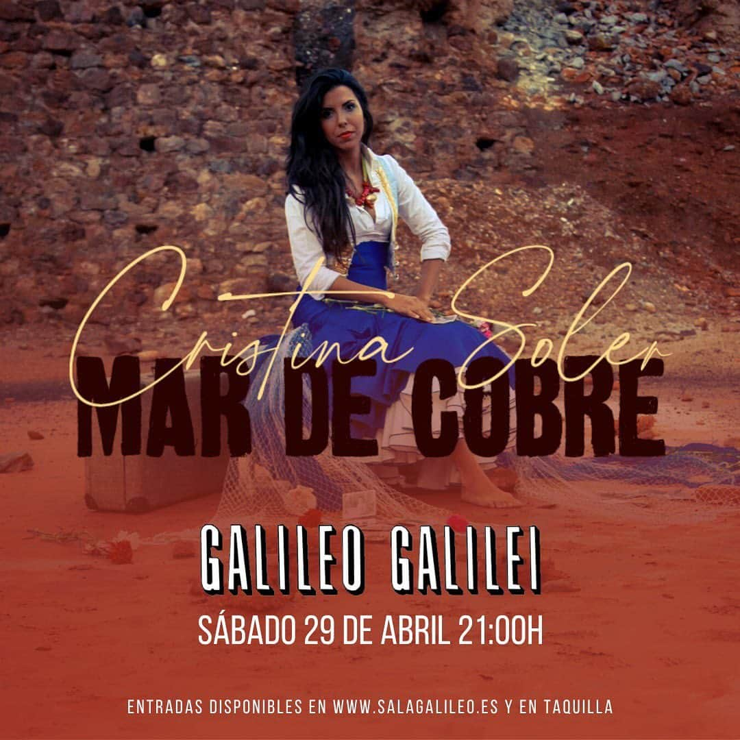 DeFlamenco.comのインスタグラム：「Cristina Soler presenta su “Mar de cobre” en Madrid  La sala Galileo Galilei de Madrid, recibe el próximo sábado 29 de abril a la cantaora onubense Cristina Soler, que presentará a partir de las 21.00 horas, su primer trabajo discográfico ‘Mar de Cobre’.   29 de abril 2023 – 21.00h Sala Galileo Galilei (Madrid)  Toda la información en la portada de nuestra web deflamenco.com   https://www.deflamenco.com/revista/noticias/cristina-soler-presenta-su-mar-de-cobre-en-madrid.html  @cscantaora @salagalileo #flamencomadrid #madridflamenco #canteflamenco #deflamenco」