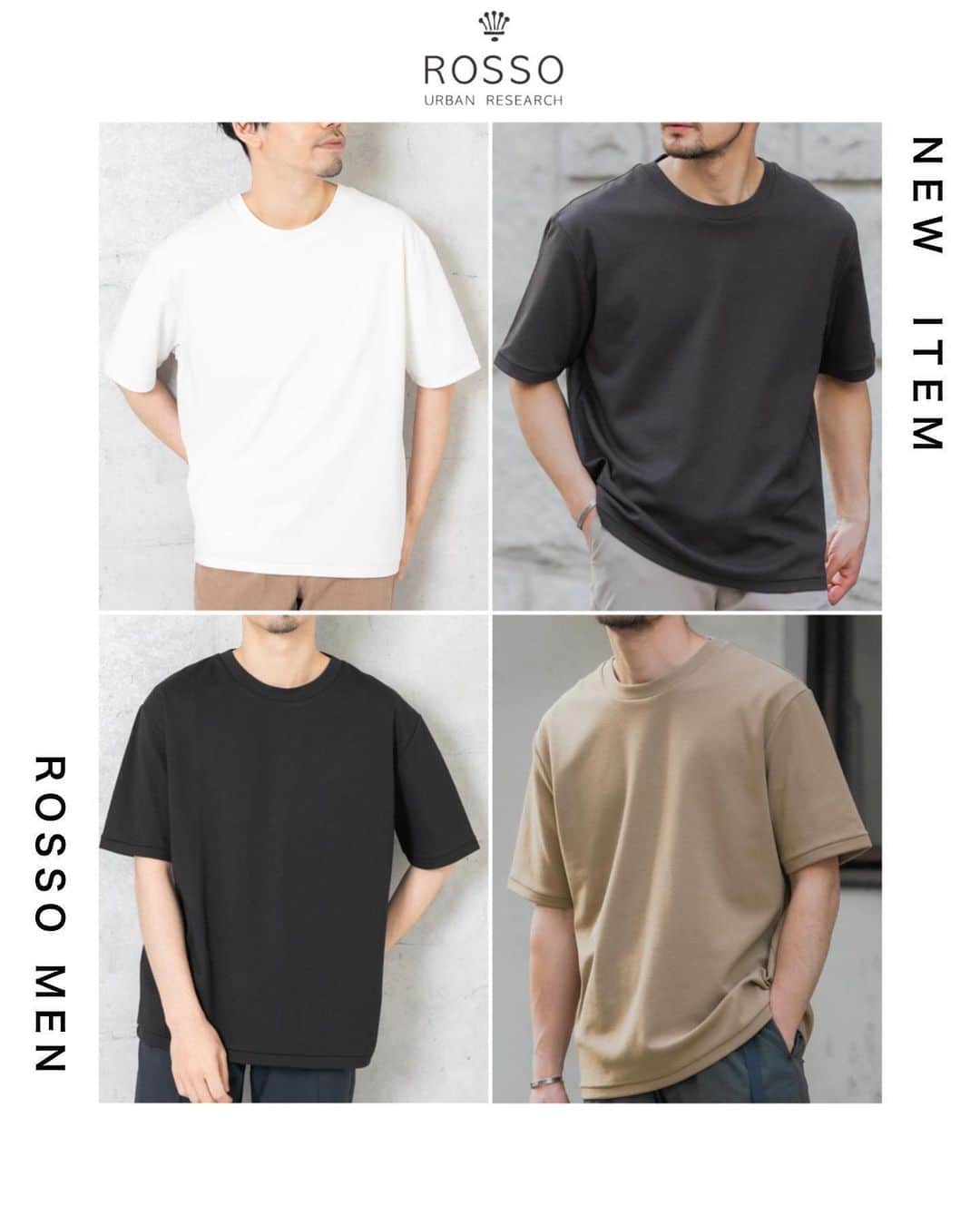 ROSSO MENのインスタグラム：「・  『この夏どんなシーンでも使いたい、ひやサラクールな万能機能Tシャツ◎』  4つの高機能が嬉しい、ひやサラクールな万能TEEが登場  吸水速乾機能や強くなる日差しからお肌を守ってくれるUVカット機能を搭載した 「AIR DRY」ファンクショナル素材を使用。  ポンチ編みの肌離れの良い綿ライクな質感で汗ばむ真夏もさらりとクールに! ーーーーーーーーーーーー 《画面をタップすると商品詳細をご覧いただけます》  【ITEM】　 『UR TECH ひやサラクール』Ice summer ポンチTシャツ カラー:GREIGE , OFF WHITE ,  CHARCOAL , BLACK サイズ : S , M , L , XL  ￥6,050（tax in)  ーーーーーーーーーーーー  .  #urbanresearchrossomen#アーバンリサーチロッソメン#fashion #ファッション #ファッションコーデ  #春コーデ #大人カジュアル #きれいめカジュアル #大人カジュアルコーデ #きれいめカジュアルコーデ #ギフト #ギフトにおすすめ #おすすめギフト」