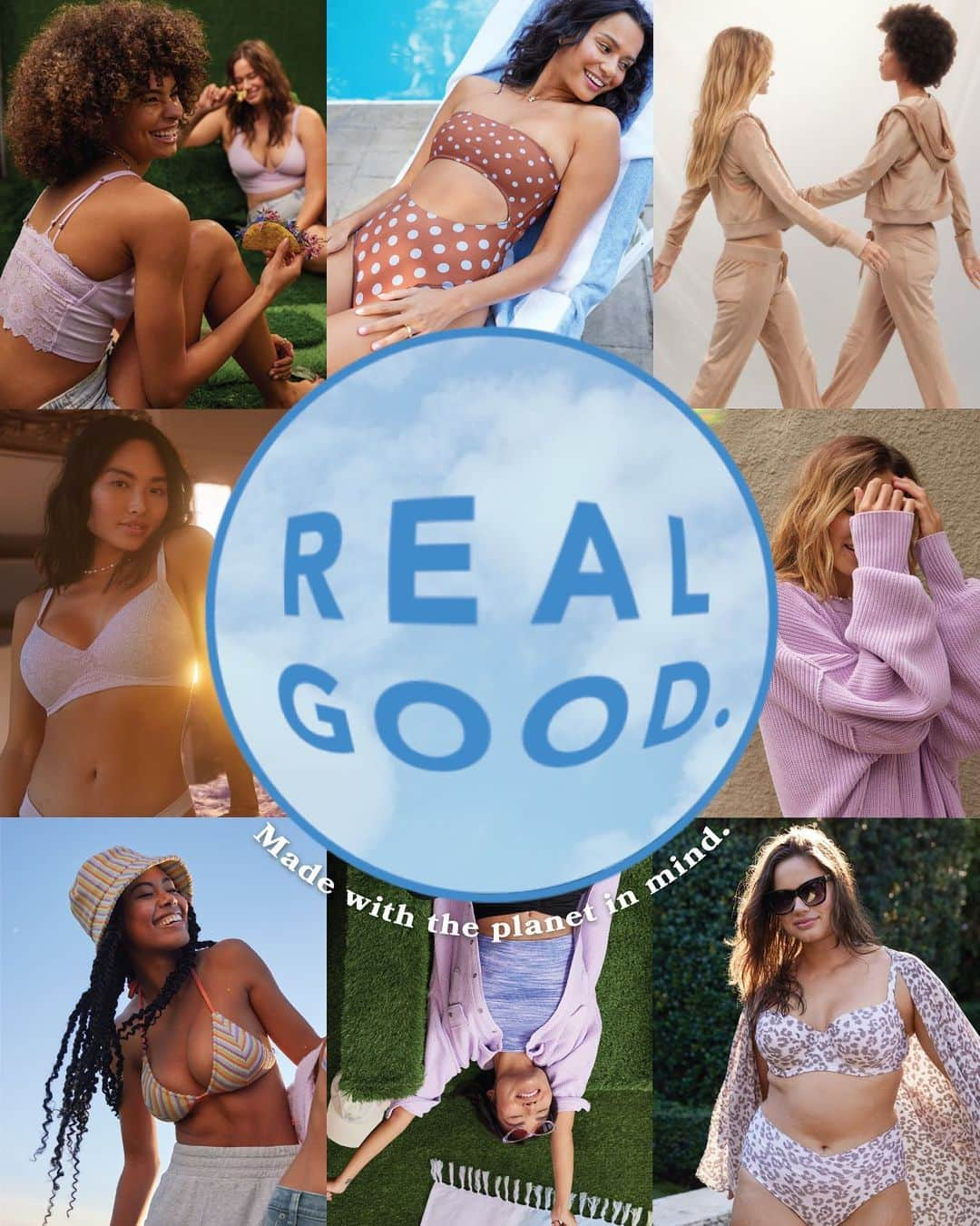 Aerie Japanのインスタグラム：「REAL GOOD®️ シリーズのランジェリーやウエアは地球環境を考えて作られている♻️  より多くのアイテムがコレクションに加わり、きっとお気に入りの1枚が見つける🛍️ 　 みんなで地球に優しく～🌍  #Aerie #AerieJP #AerieREALJP #Aeriegirls #Aerielaunch #Tokyo #RealGood #春コーデ #春 #ファッション #大人かわいい」