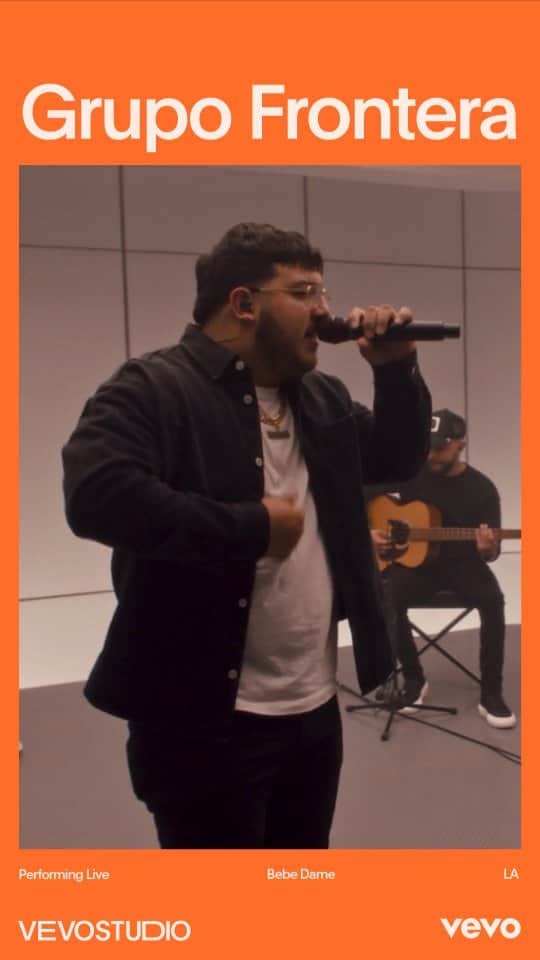 Vevoのインスタグラム：「It's @grupofrontera's world, we're just happily living in it. Click the link to watch an exclusive performance of the Texas crew's cumbia hit "Bebe Dame," live from our Los Angeles studio.  ⠀⠀⠀⠀⠀⠀⠀⠀⠀ ▶️ [Link in bio] #GrupoFrontera #BebeDame」