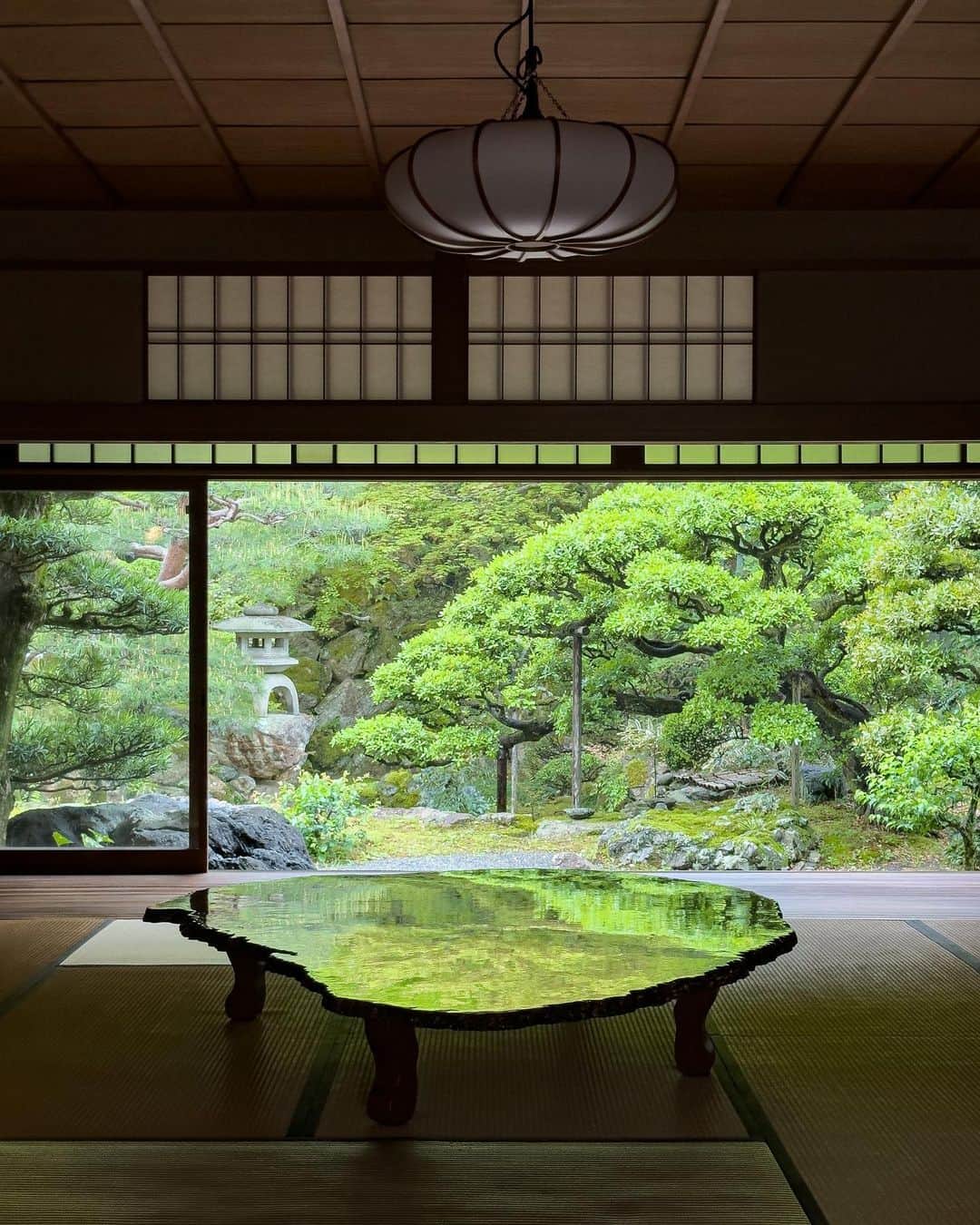 詩歩さんのインスタグラム写真 - (詩歩Instagram)「📷 19th April 2023 #shotoniPhone  📍京都市 旧邸御室 / Kyutei Omuro, Kyoto Japan  １年のうち１ヶ月しか公開されない京都の新緑スポット🌿  #旧邸御室 は仁和寺のちかくに佇む数寄屋造りの邸宅。 うつくしい建物を見学することができるのですが、とくに注目なのは机ごしに見る庭園。  漆を塗って磨き上げられた花梨の樹の机に庭園の新緑が映り込んで、まるで鏡のよう👏こんなに大きな樹はもう手に入らないためとても貴重なんだそうです。  2023年の特別公開は5/13〜6/11。詳しくは @omurogram をご覧ください。（撮影で特別に入れていただきました）  京都の写真はこのタグでまとめています / Photos of this area can be found in this tag.→ #shiho_kyoto   Kyoto's fresh green spot only open to tourists for one month out of the year. #KyuteiOmuro is a sukiya-style mansion near Ninna-ji Temple. You can tour the beautiful building, but what is especially noteworthy is the garden seen through a table. The fresh greenery of the garden is reflected in the lacquered and polished Japanese pear tree desk, like a mirror. Opening in 2023 is from 5/13 to 6/11, see @omurogram for more information.  This time, I participated in a photo walk around Kyoto city and took photos only with my phone. I also visited  #kyotocitykyoceramuseumofart with its beautiful spiral staircase and #KitanoTenmangu Shrine with its beautiful green maple trees. All photos and videos #shotoniPhone14Pro .  今回はiPhoneを持って京都をめぐるツアー企画に参加してスマホだけで撮影してきました📱  旧邸御室以外にも螺旋階段が美しい #京セラ美術館 や青もみじが美しい #北野天満宮 へ。すべて #iPhone14Proで撮影 。7枚目は同じツアーに参加していた @shinichillout54 さんに撮っていただきました✨  iPhoneは普段から使っているけど、カメラがどんどん進化してるから荷物を軽くしたい旅で本当に便利！歩きながら動画を撮ってもブレないからジンバルいらずだし、2cmまで寄って接写できるからマクロレンズいらず✌  個人的には絶景やカフェでズームをよく使うから、14シリーズから「2倍ズーム」搭載になったのがいちばん嬉しい🥰  ©︎Shiho/詩歩」4月21日 21時27分 - shiho_zekkei