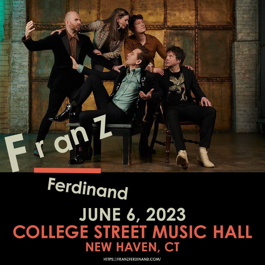 フランツ・フェルディナンドのインスタグラム：「We are excited to announce that we are coming back to New Haven in June for a show at @collegestmusic.  Tickets on sale today at 10AM Local Time.」