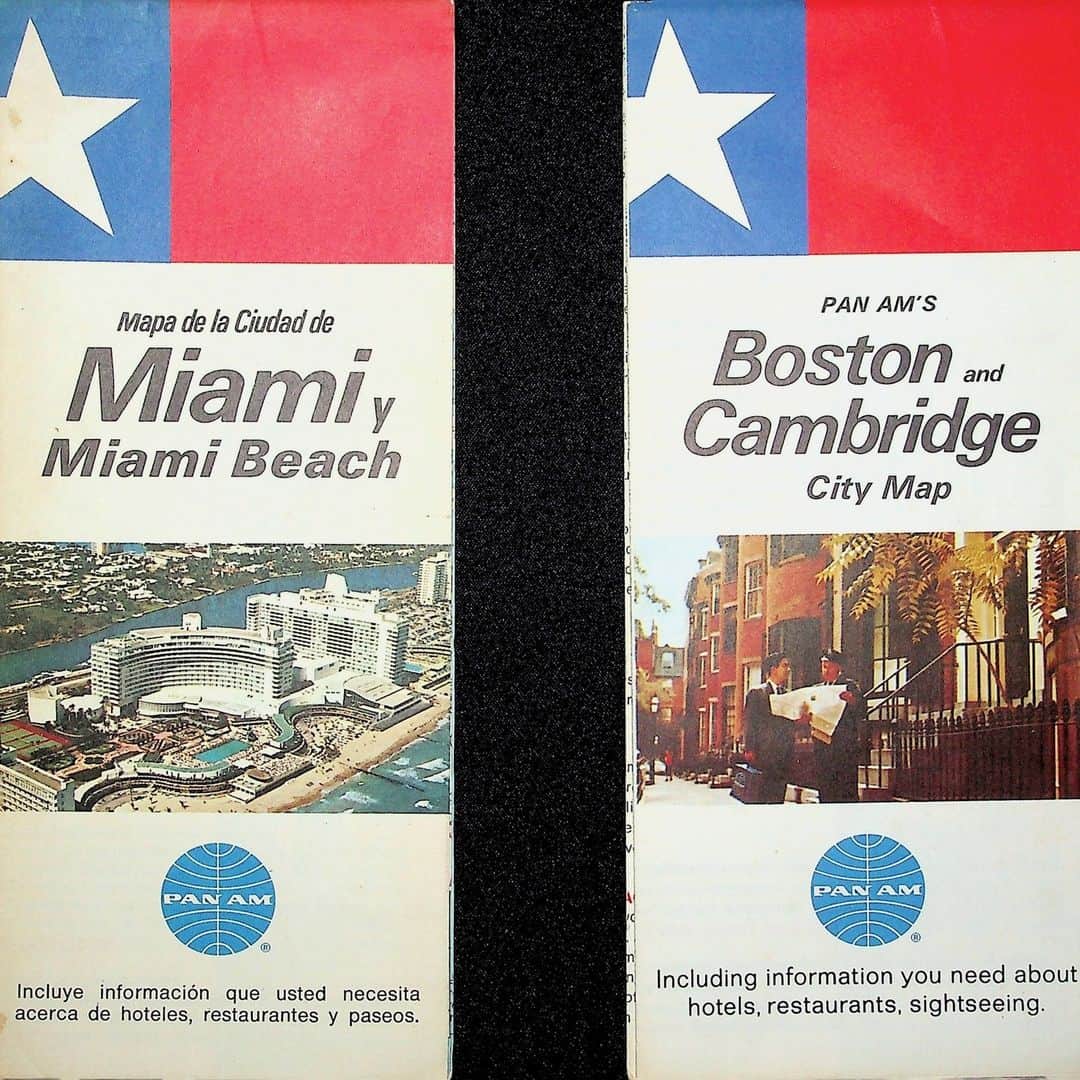 フィリップ・P・キーンのインスタグラム：「Phillip Keene Collection . @pan.am.museum @panam_mech #travel #vintage #map #miami #boston #cambridge #miamibeach #gettingthere」