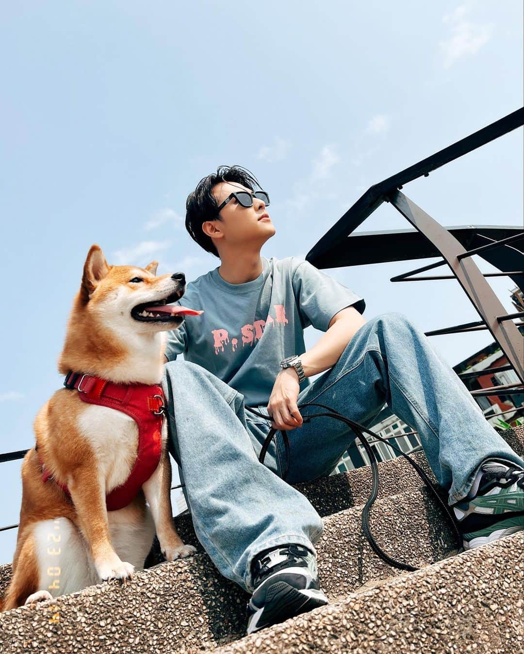 のインスタグラム：「Momo醬海邊初體驗🐶 玩瘋了 可愛瘋了😍 @asics_sportstyle_tw  @momojiang1010  @prince_pstar」