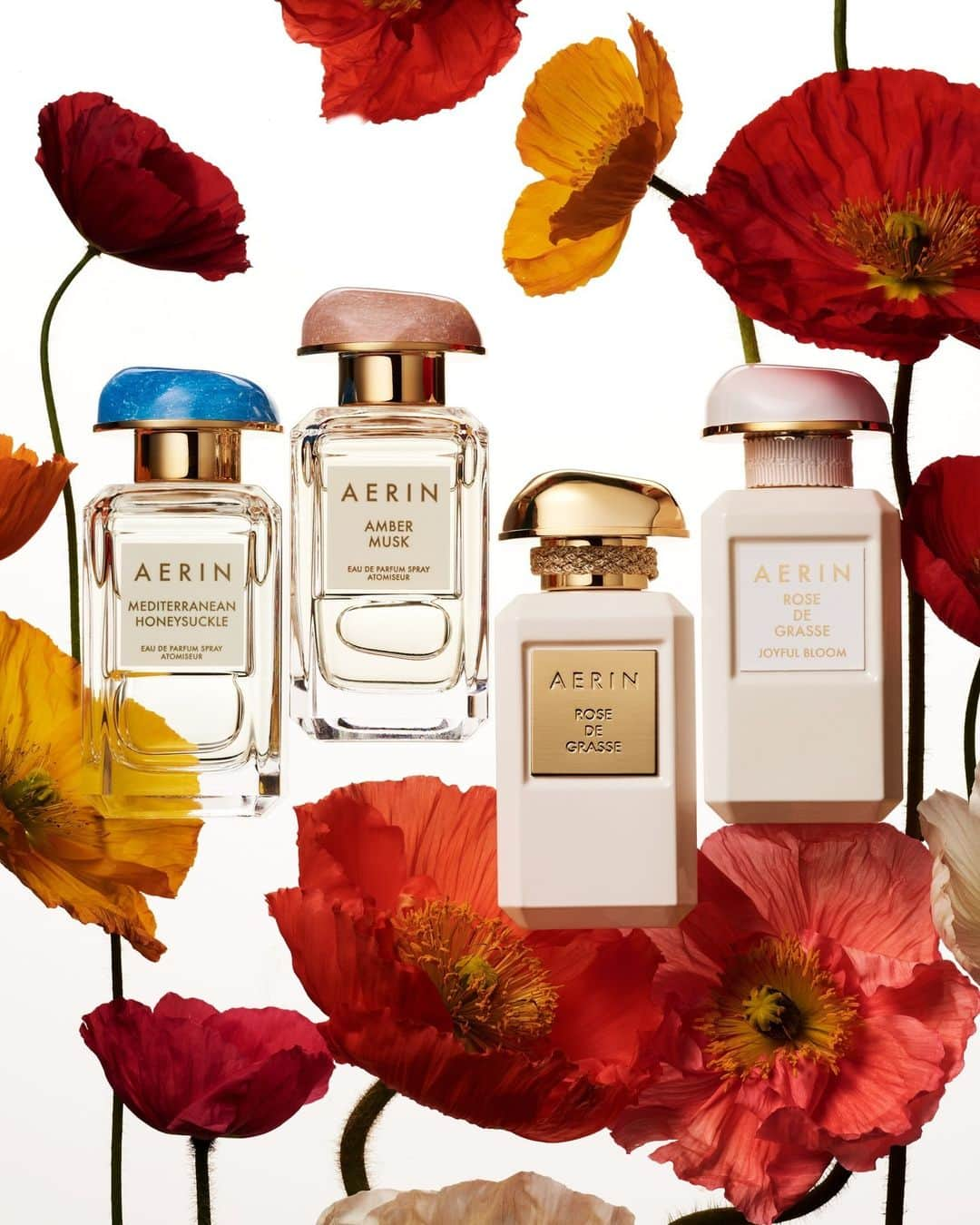 エスティローダーのインスタグラム：「Ring in spring with @aerinbeauty’s Mother’s Day edit. From refreshing Mediterranean Honeysuckle to vibrant Joyful Bloom, AERIN has a fragrance for every spring occasion.   Tap to discover.  #AERIN #AERINBeauty​」