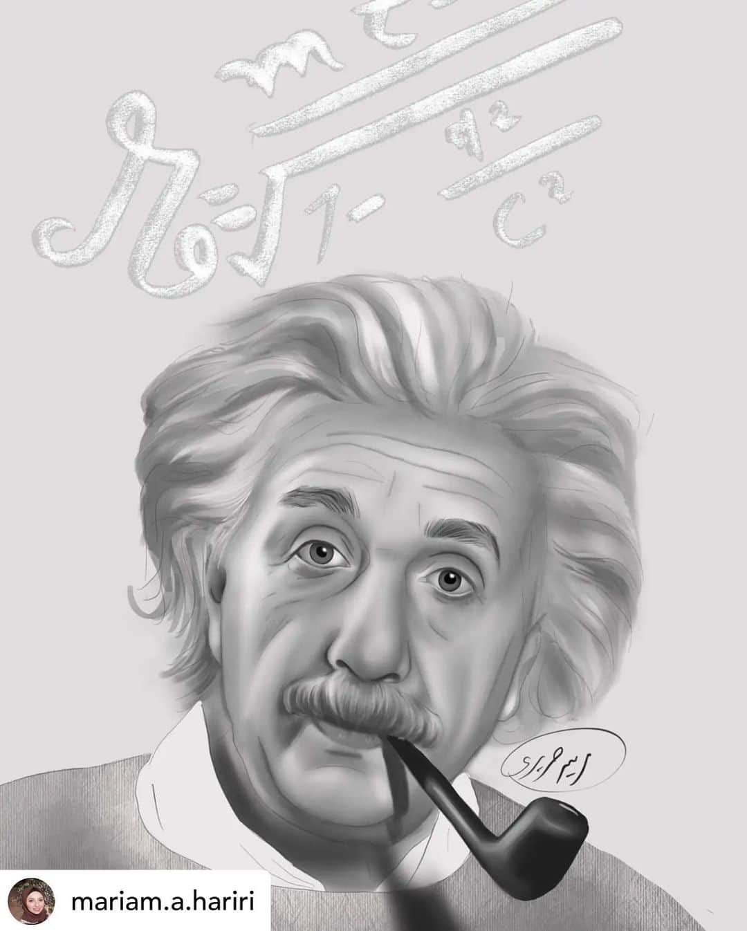 アルベルト・アインシュタインのインスタグラム：「Fan art Friday! Posted @withregram • @mariam.a.hariri」