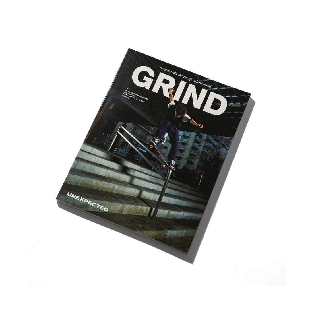 GRINDのインスタグラム：「. GRIND Vol.106 2023 SPRING/SUMMER will be out 4/25(TUE)  “UNEXPECTED”  決まりきった型、方法、考え方。 楽で居心地はいいけど、刺激がない。  自分にとって都合いいものばかり集めても、 次第に飽きてしまう。  知らず知らず、勝手に範囲を決めて、 枠をはみ出さないように生きていないか。  ストリートは広い。 カルチャーや人との出会いに満ちている。 自分にないものが、スタイルに奥行きをもたらす。  答えや正解にはもうこりごりだ。  “予期せぬもの”を楽しもう。  その先に、誰が教えてくれるでもない、 オリジナルが見えてくる。  A stereotyped mold, way and thinking.  It is easy and comfortable, but no stimulation.  If you collect convenient things for you, you gradually get bored.  Do you unknowingly decide the extent by yourself and live not to be conventional.  Street is wide. It abounds with encounters with cultures and people. What you don’t have brings depth to the style.  It is too much for the answers and the rights.  Enjoy the unexpected.  Beyond that, you can find the original that nobody tells you.  #grind #grindmagazine #unexpected」