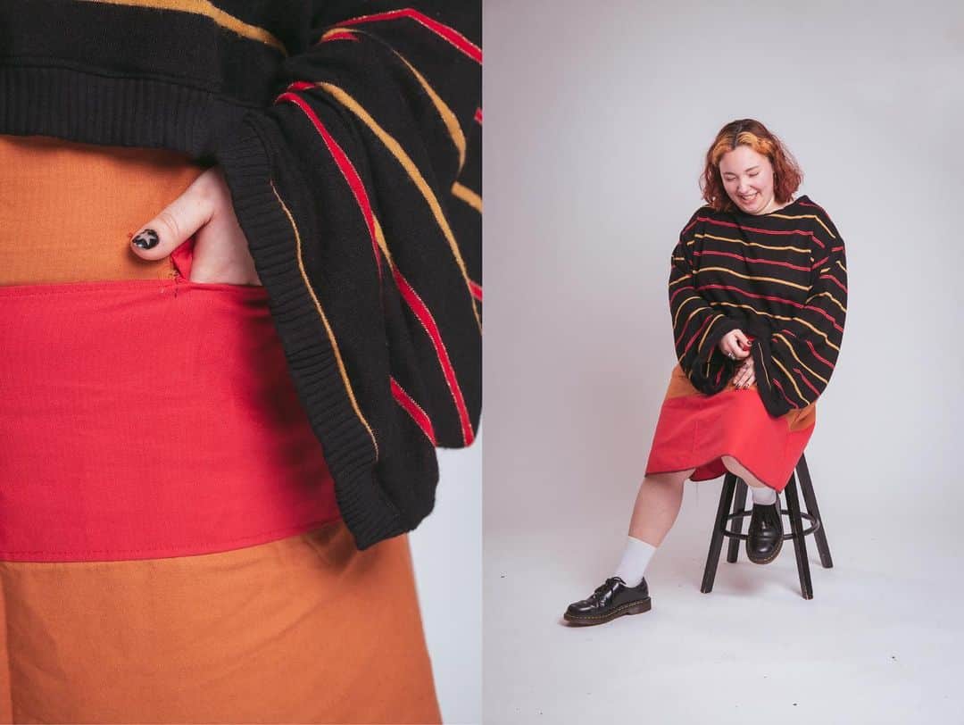 真理子フロレンティーナさんのインスタグラム写真 - (真理子フロレンティーナInstagram)「Cropped Striped Sweater   With A Bicolored Tiered Skirt With Pockets. -  Model: @yikes.vicky」4月22日 0時04分 - perkulmade