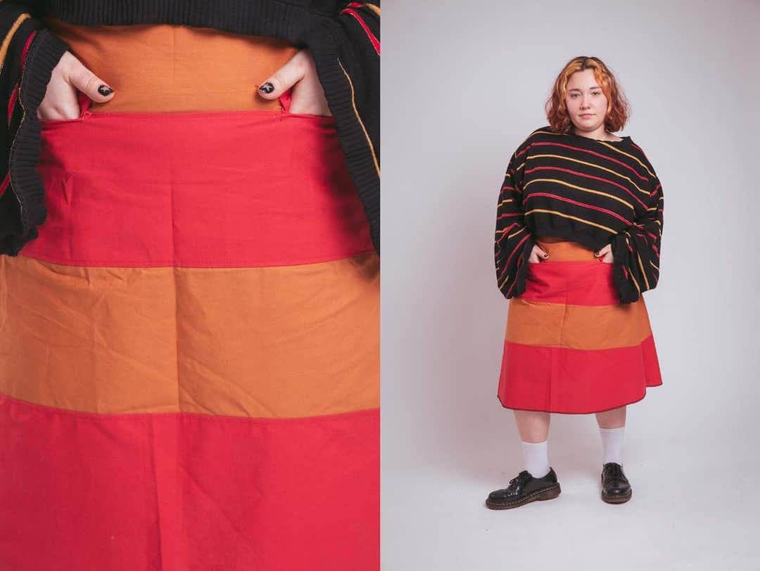 真理子フロレンティーナさんのインスタグラム写真 - (真理子フロレンティーナInstagram)「Cropped Striped Sweater   With A Bicolored Tiered Skirt With Pockets. -  Model: @yikes.vicky」4月22日 0時04分 - perkulmade