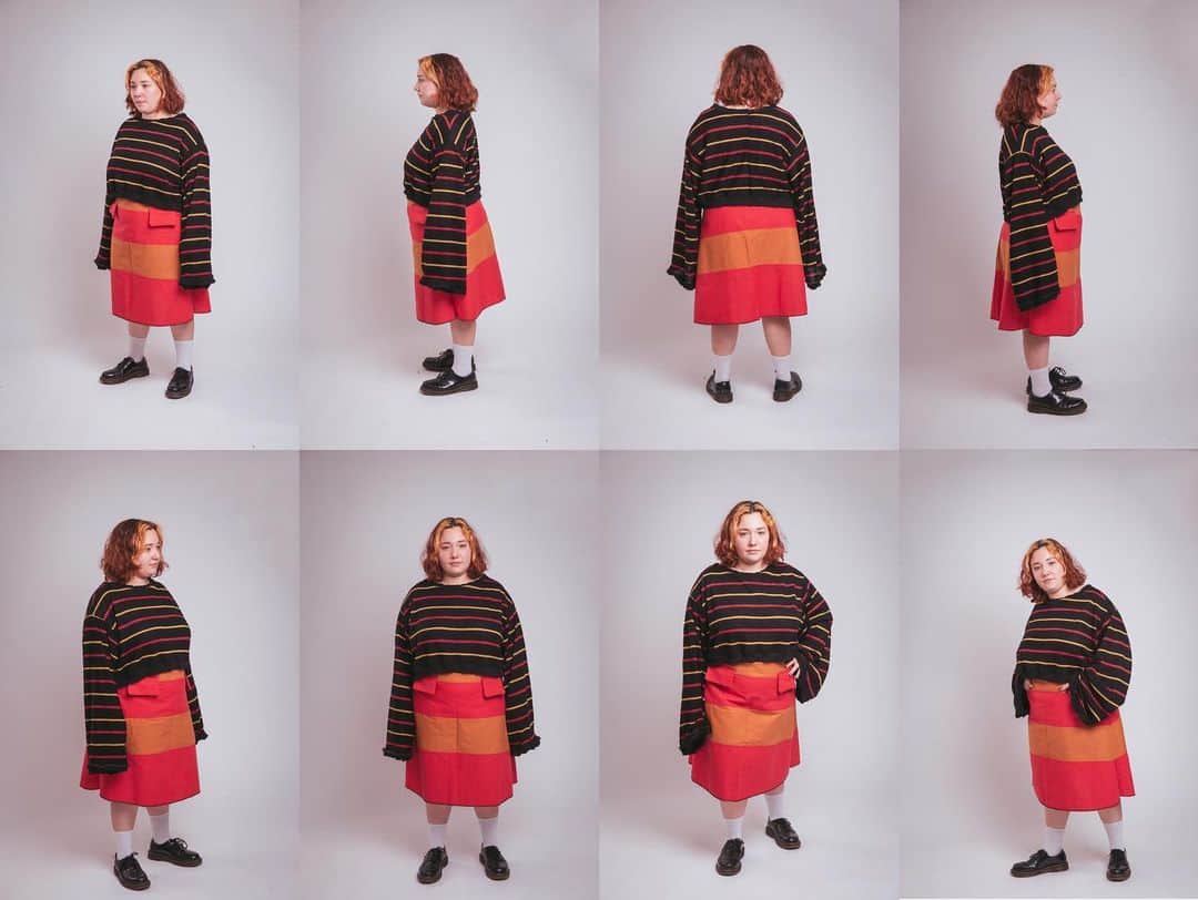真理子フロレンティーナさんのインスタグラム写真 - (真理子フロレンティーナInstagram)「Cropped Striped Sweater   With A Bicolored Tiered Skirt With Pockets. -  Model: @yikes.vicky」4月22日 0時04分 - perkulmade