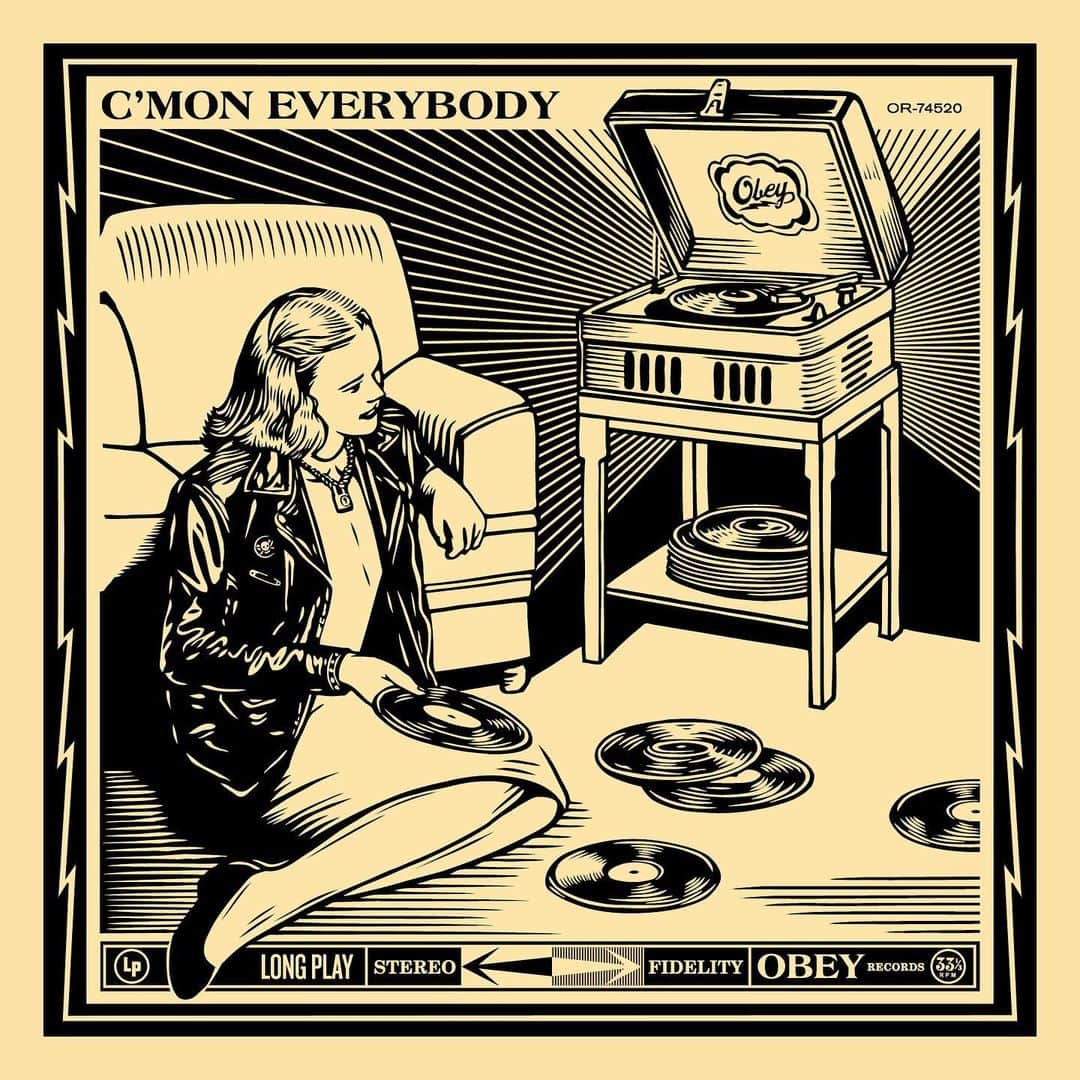 Shepard Faireyのインスタグラム：「I love collecting records, especially vinyl. There's a tactile quality to it that is missing from the digital experience. Also, the art and packaging of vinyl releases can be really beautiful and add an extra layer of appreciation to the music. It’ll be Record Store Day on Saturday, 4/22 so give a visit to your local favorite record shop and support! –Shepard  #RecordStoreDay」