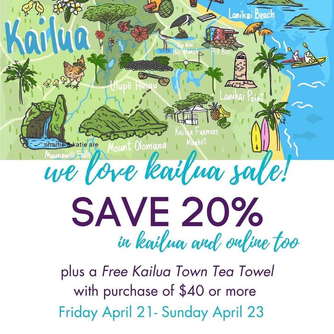 Lanikai Bath and Bodyさんのインスタグラム写真 - (Lanikai Bath and BodyInstagram)「We Love Kailua Sale!  Save 20% on all of your favorite Lanikai items!   Plus, if you make a purchase of $40 or more (after discounts and before shipping costs), you'll receive a free Kailua Town tea towel - perfect for adding a touch of aloha to your kitchen.  Sale is today, April 21, 'til midnight on Sunday, April 23 - so don't wait to start shopping! Whether you're treating yourself or looking for the perfect gift for a friend or loved one, you're sure to find something you love at Lanikai.  So head on over to LANIKAI.com or stop by our Kailua shop. Mahalo for your support, and happy weekend #TownParty #ILoveKailua #lanikaibathandbody ! #WeLoveKailuaSale #LanikaiFavorites #ShopLocal #alohaspirit   USE PROMO CODE LOVEKAILUA23 online to save. Your Tea Towel will be added to your order and will not show up in your cart.」4月22日 0時57分 - lanikaibathandbody