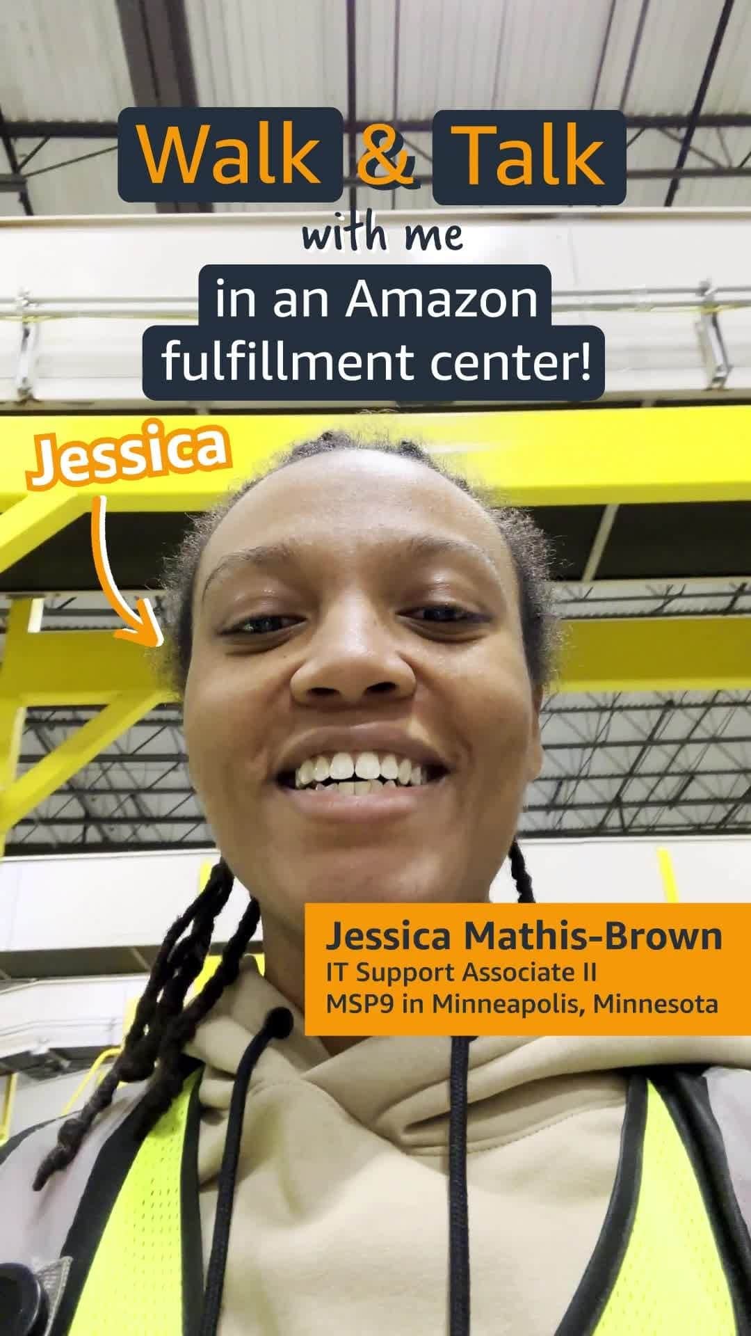 Amazonのインスタグラム：「Team work makes the dream work! Having a supportive team 👏 and access to skills training ✍️ – those are two major benefits Jessica attributes to her career growth here at Amazon.   ➡️ In September 2021, Amazon committed $1.2 billion to provide 300,000 employees, like Jessica, with access to education and skills training programs—including pre-paid college tuition for hourly employees—as part of Amazon’s Upskilling 2025 pledge. Head to the link in bio for more info.」