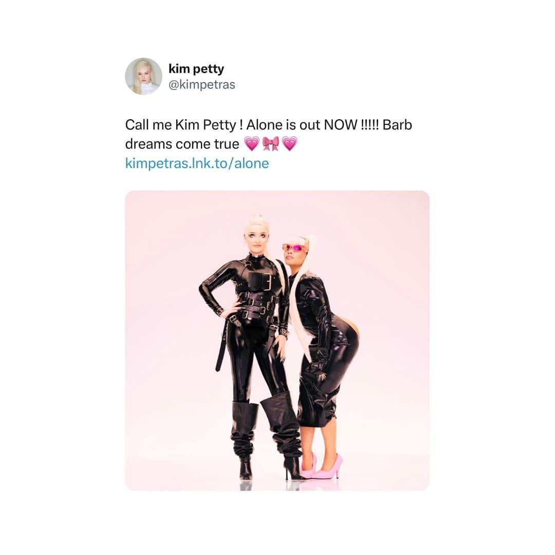 ASCAPさんのインスタグラム写真 - (ASCAPInstagram)「It’s Barbie and it’s Kim Petras! 💋   The dolls have joined forces in their new single “Alone.” This marks the first collaboration between Kim and Nicki and it is the third single off of Kim’s upcoming major label debut studio album, following “If Jesus Was a Rockstar” and “Brrr.”  What do you think of the #KimPetras and #NickiMinaj collab? Song of the summer?」4月22日 1時55分 - ascap