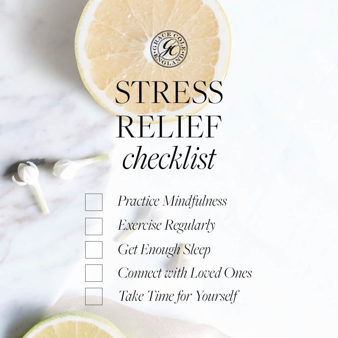 Grace Coleのインスタグラム：「Say goodbye to stress and hello to self-care with this simple checklist 🌟 Whether it's a bubble bath, meditation, or a good book, let's prioritise our mental health ✨ ⁠ ⁠ #stressrelief #selfcare #mentalhealthmatters」