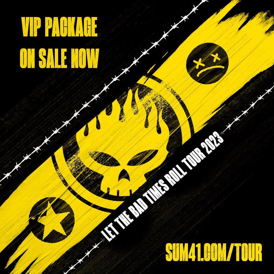 Sum 41のインスタグラム：「Hey US skumfuks! VIP Packages for The Let the Bad Times Roll Tour this summer are available now! (link in bio)」