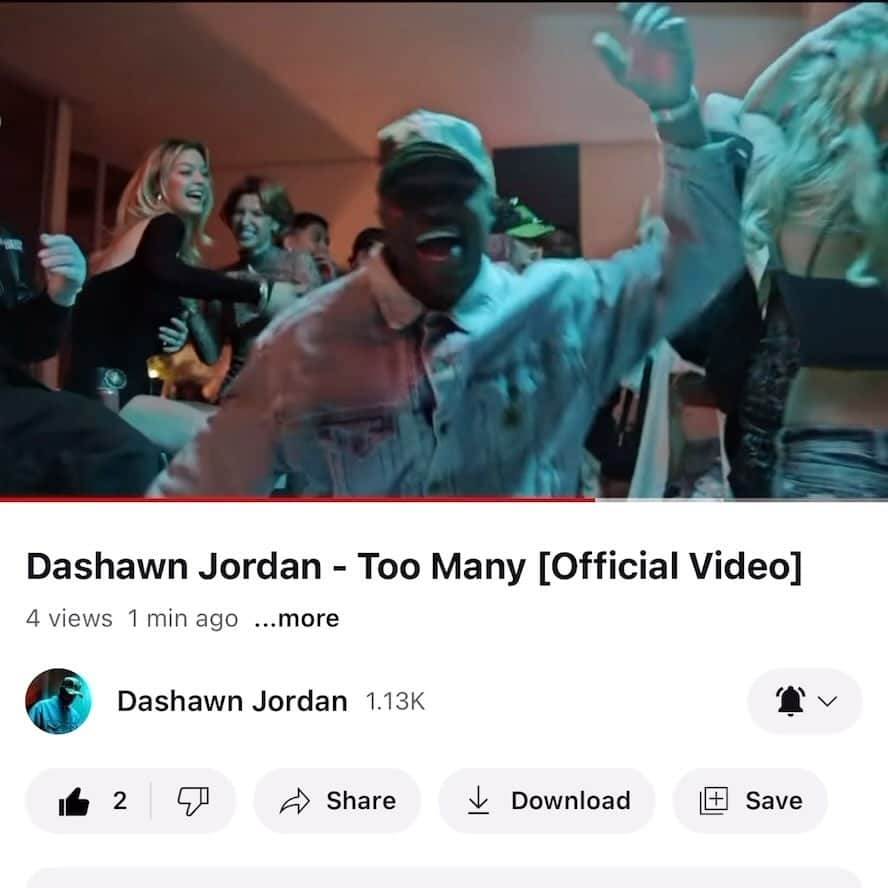 ダショーン・ジョーダンのインスタグラム：「🪩TOO MANY🪩 out now on @youtube ‼️  Great times & Great vibes shooting the video for Too Many!! Shout out to every one who came out, Had a great time vibin and dancing with everybody! This is one of my favorite songs yet,  Album mode for the summer!! 👀」