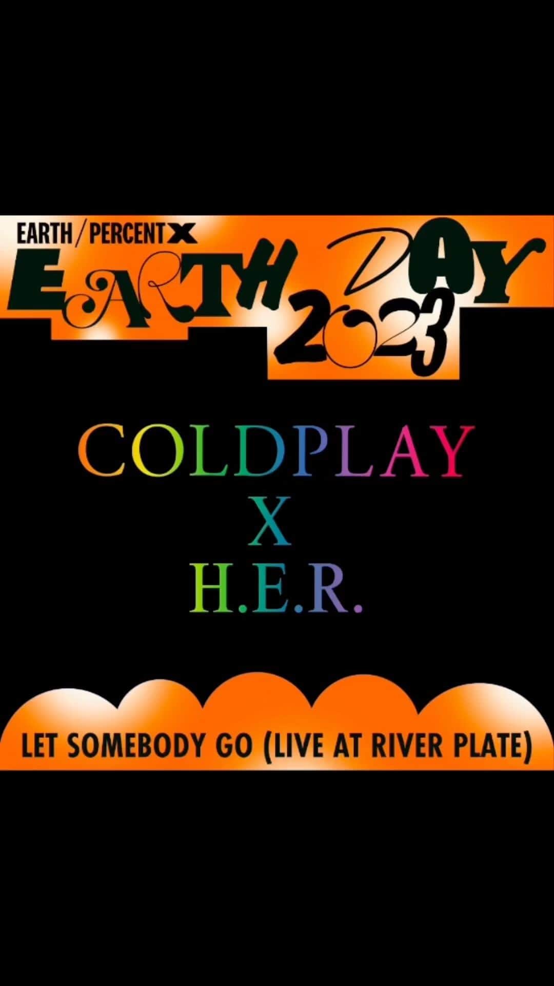 Coldplayのインスタグラム：「Let Somebody Go (Live at River Plate) with @hermusicofficial is available to download now for Earth Day in aid of @earthpercent. The track will also be available on a plant-based vinyl EP from 10am BST tomorrow (Saturday). Get more info & purchase at earthpercent.org.」