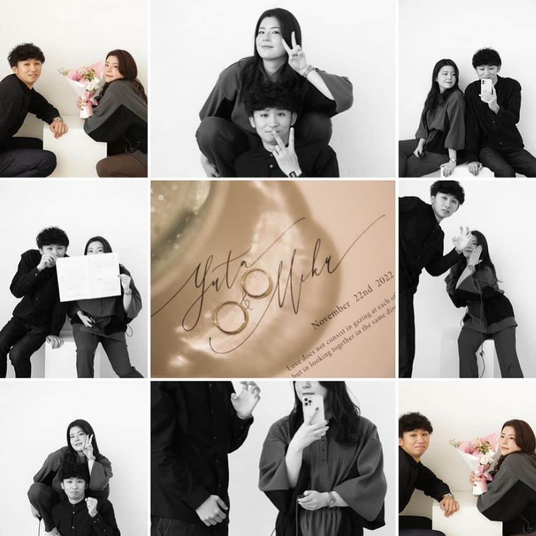 ハナユメさんのインスタグラム写真 - (ハナユメInstagram)「結婚報告写真のトレンドはなんといっても「コラージュ」写真📸  指輪を見せたり、腕を組んだり、変顔をしてみたりとおふたりならではの写真を並べて素敵な1枚に仕上げるのが◎  アプリで簡単に編集できるので、是非挑戦してみてくださいね☝ *…*…*…*…*…*…*…*…*…*…*…*… ⁡ 📷photo by  ⁡ @biabia_bear さん @akipori__17 さん @y.m__0129 さん @lily_wd0225 さん @mon_____wd さん @km_____wedding さん @k__mnm さん ⁡ 素敵なお写真ありがとうございました🙇‍♀️ ⁡ *…*…*…*…*…*…*…*…*…*…*…*… ⁡ 💎ハナユメに幸せをシェアしてね #ハナユメ を付けて投稿してくださった方はご紹介させていただくかも！@hanayume_wedding　フォロー・コメントお待ちしています🙌🏻💕 ⁡ 💎式場探しに迷ったらハナユメ♡ こんな素敵な結婚式をしたい！と思ったら、ハナユメにお任せ💛ハナユメウエディングデスクでアドバイザーに相談してみてね💁‍♀️💓投稿を保存して、アドバイザーに見せるとスムーズですよ✨ ⁡ 💎ハナユメが叶えたいこと 叶えたいのは「1組でも多くのカップル様に理想の結婚式のきっかけを」皆さまのお力になれるよう全力でサポートします🕊  #hanayume #ハナユメ #ハナユメフォト #結婚 #結婚式 #結婚式準備 #全国のプレ花嫁さんと繋がりたい #花嫁準備 #プレ花嫁 #式場迷子 #結婚式アイデア #婚姻届け #入籍 #両家顔合わせのしおり #結納品 #プロポーズ #結納準備 #エンゲージリング #入籍しました #両家顔合わせガーランド #結婚しました #両家顔合わせ食事会 #婚姻届け#結納 #両家顔合わせ服装 #両家顔合わせ #カップル #カップルフォト #サプライズプロポーズ」4月22日 6時31分 - hanayume_wedding
